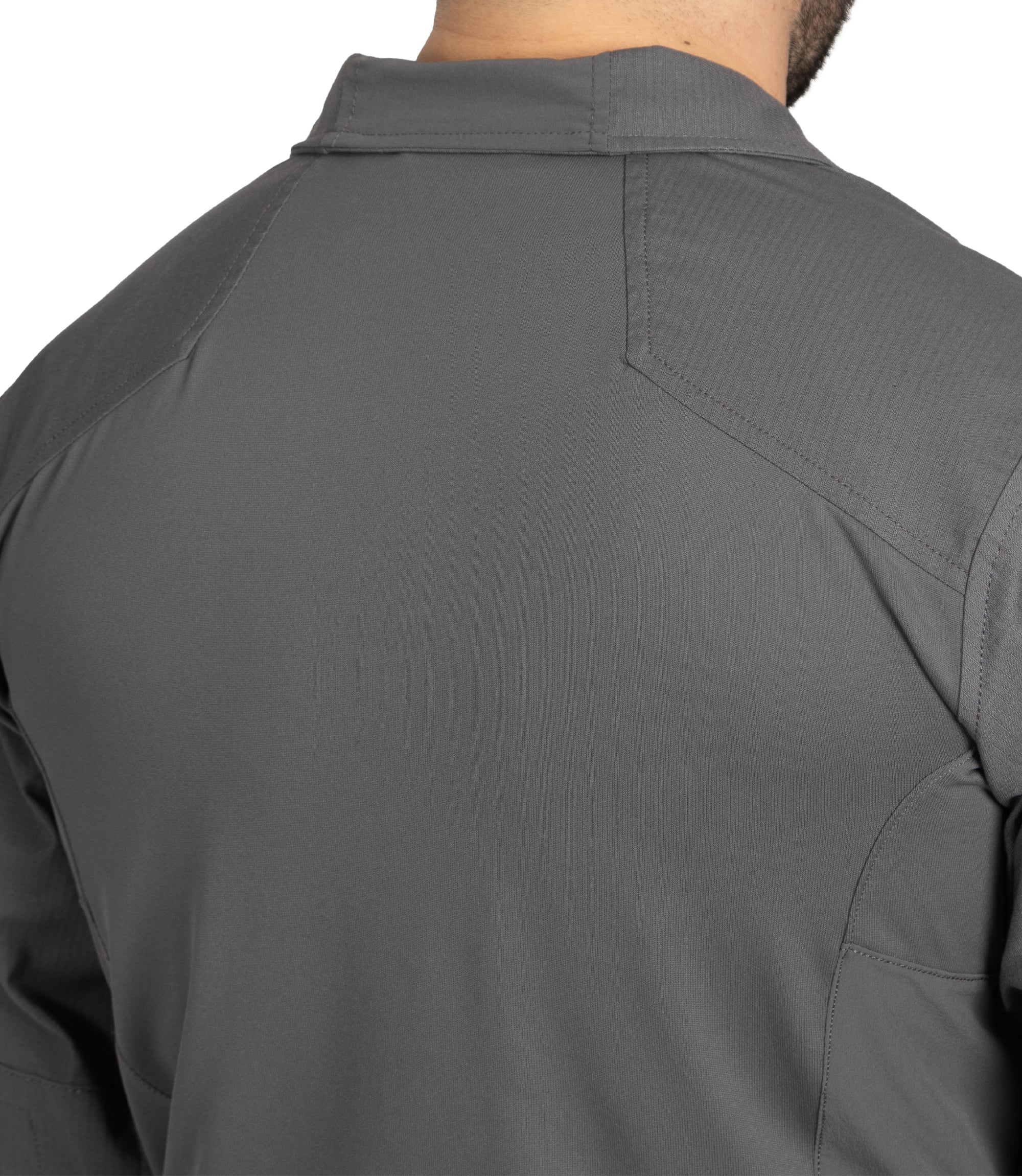 Split Yoke on Men's Defender Shirt in Wolf Grey |color_wolf grey