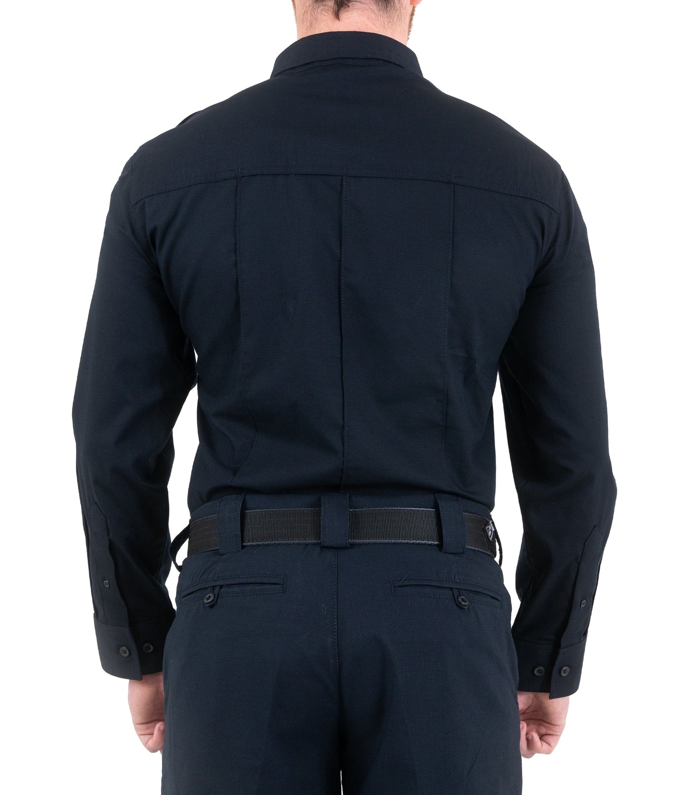 Back of Men's Pro Duty Uniform Shirt in Midnight Navy