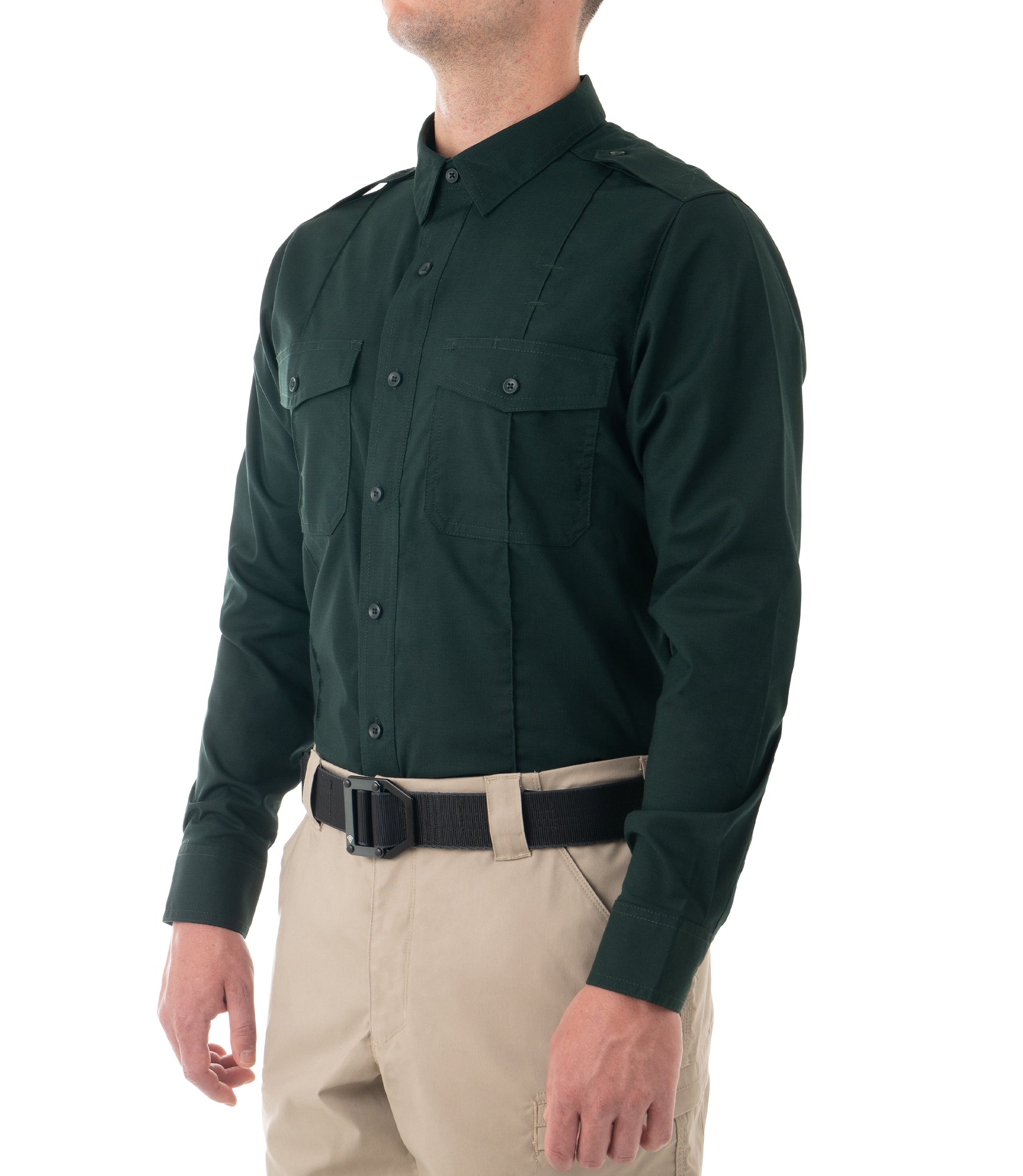 Side of Men's Pro Duty Uniform Shirt in Spruce Green |color_spruce green