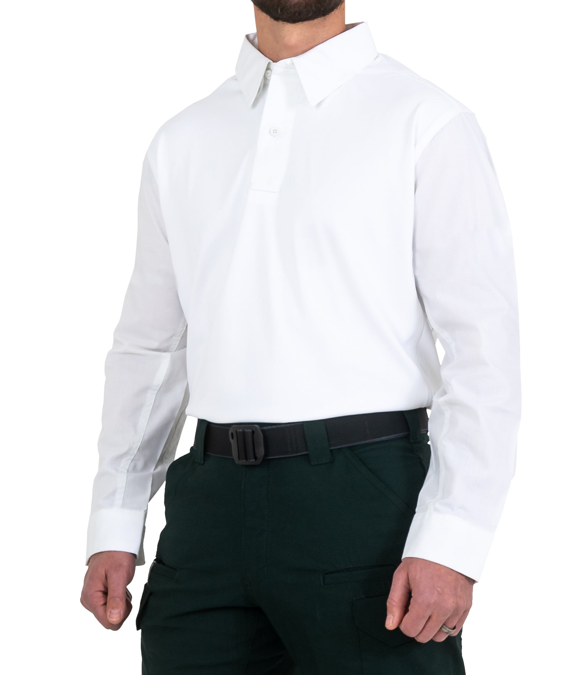 Side of Men's V2 Pro Performance Shirt in White |color_white