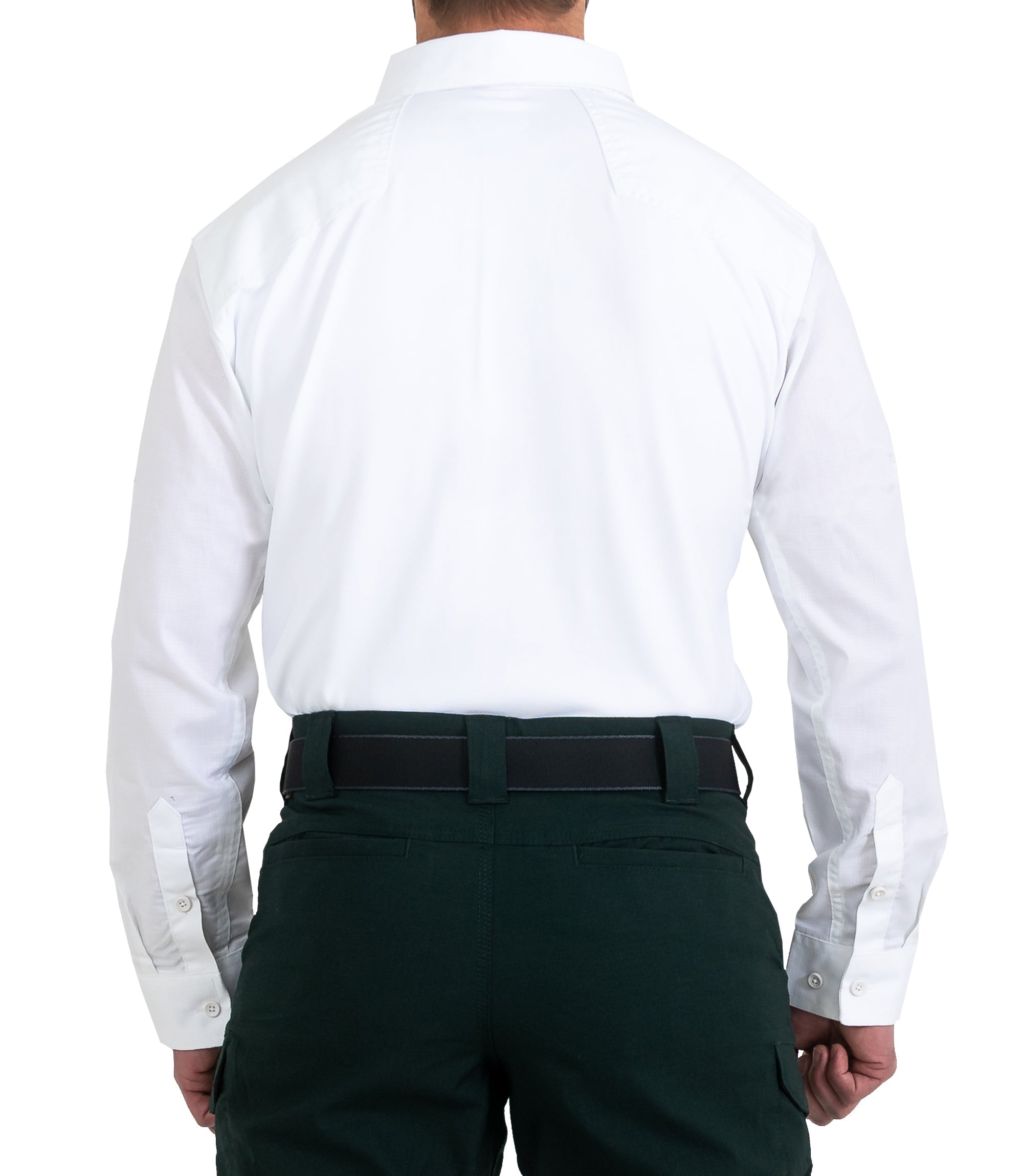 Back of Men's V2 Pro Performance Shirt in White |color_white