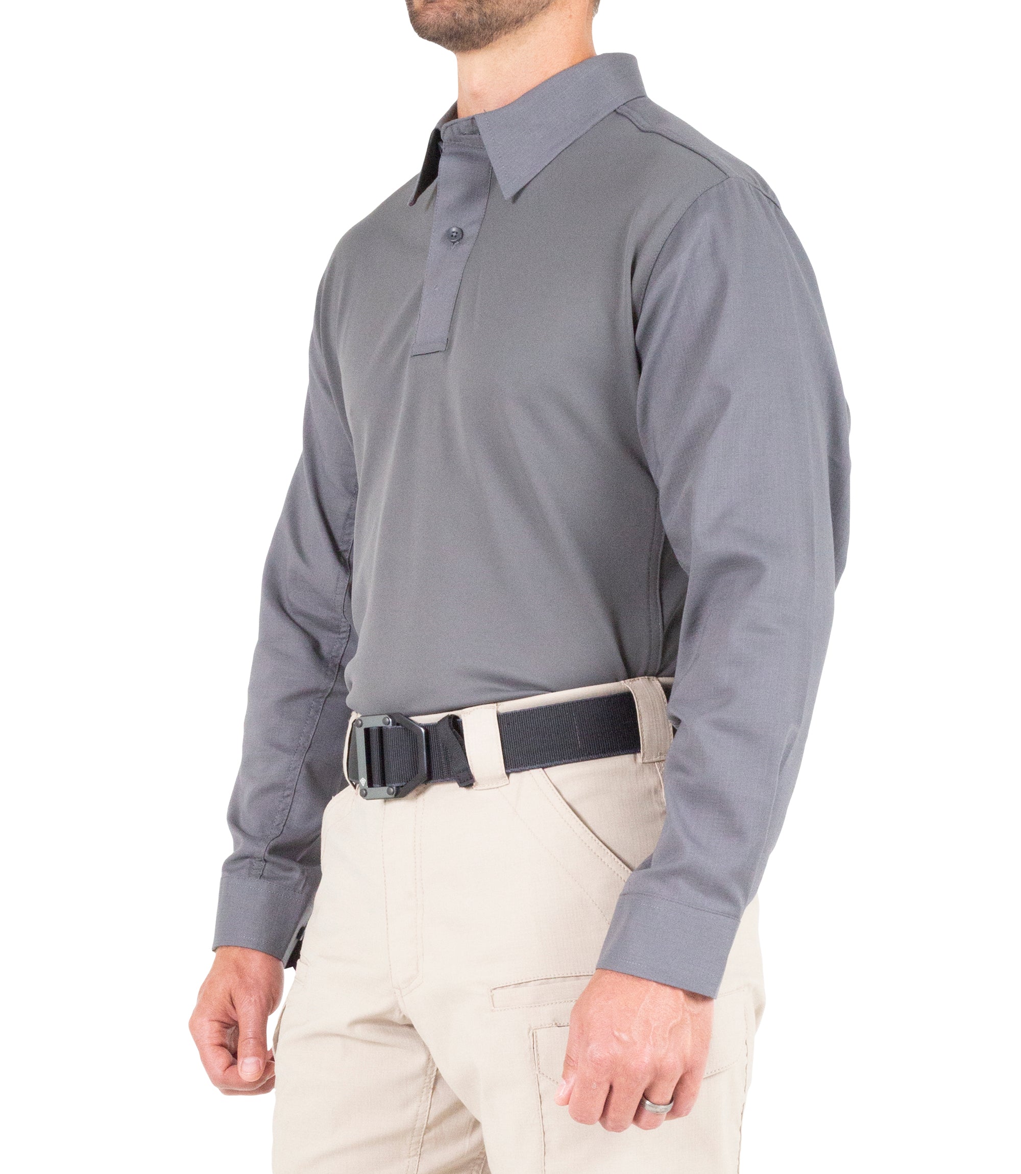 Side of Men's V2 Pro Performance Shirt in Wolf Grey |color_wolf grey