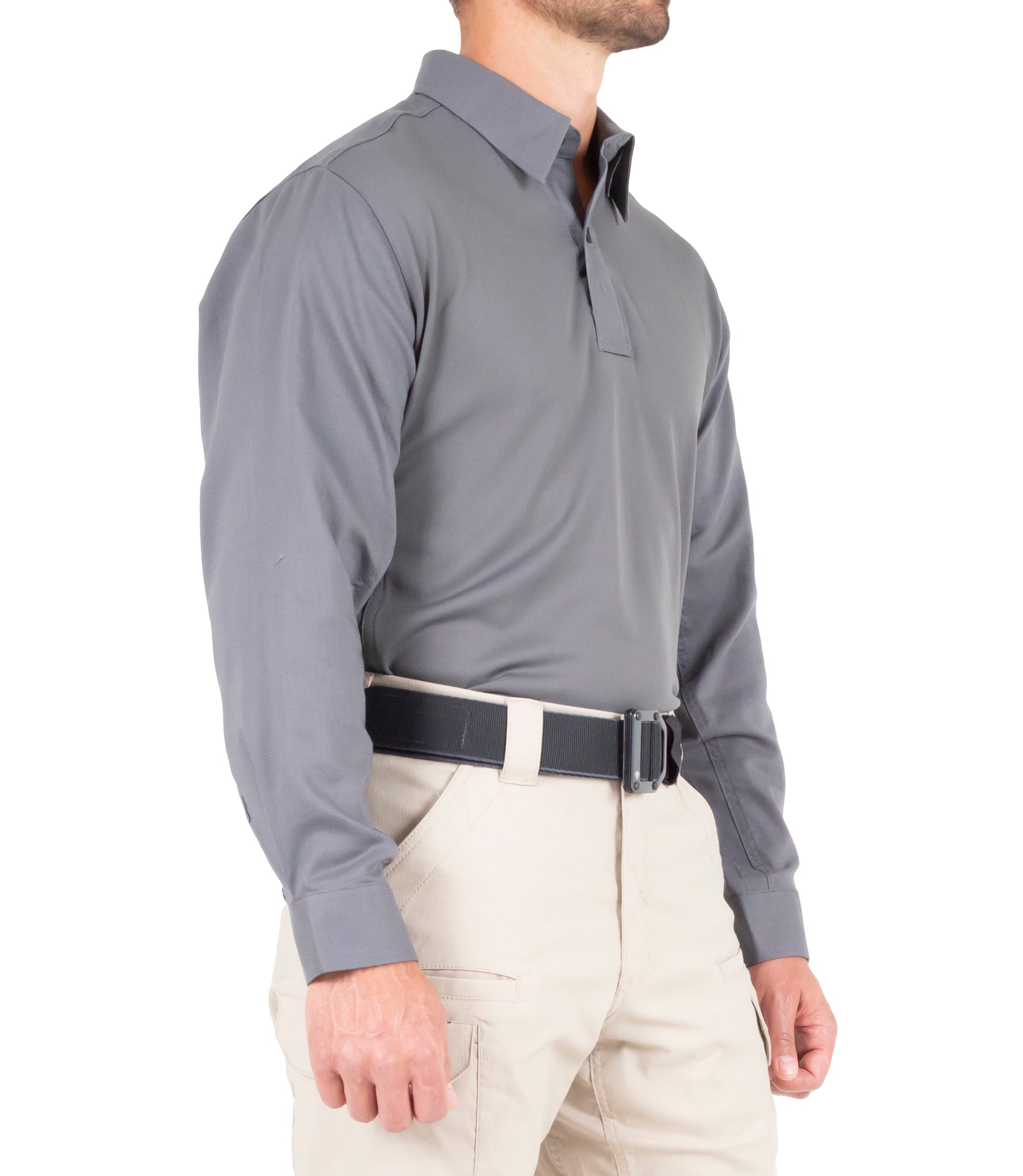 Side of Men's V2 Pro Performance Shirt in Wolf Grey |color_wolf grey