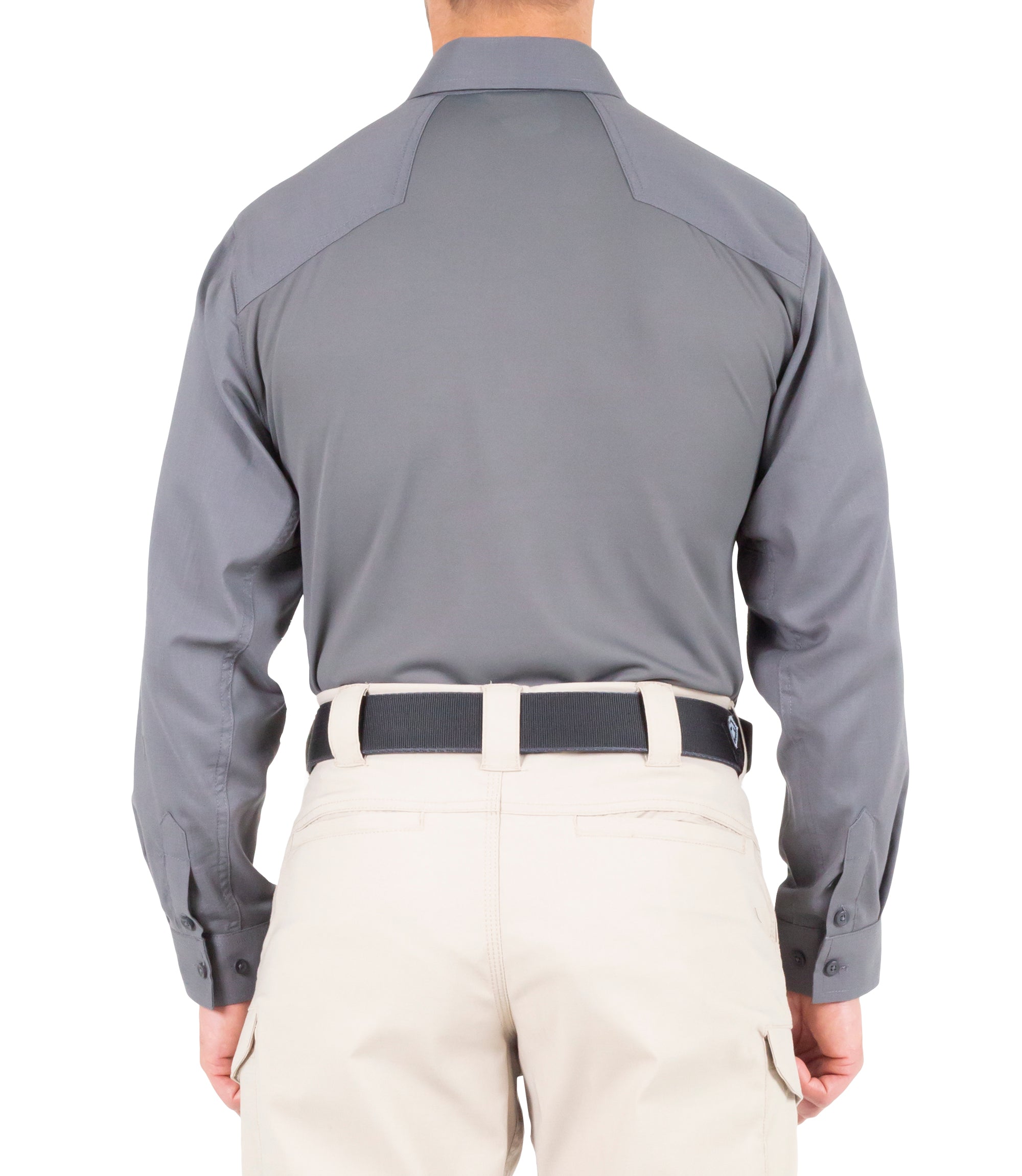 Back of Men's V2 Pro Performance Shirt in Wolf Grey |color_wolf grey