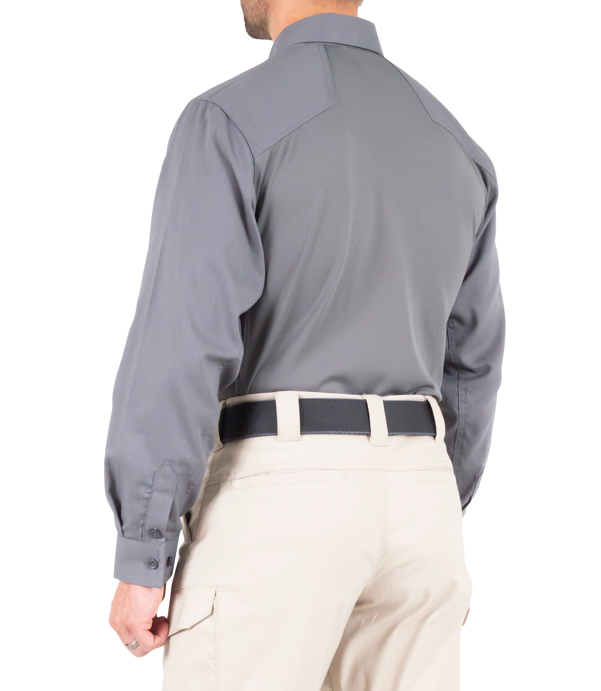 Side of Men's V2 Pro Performance Shirt in Wolf Grey |color_wolf grey