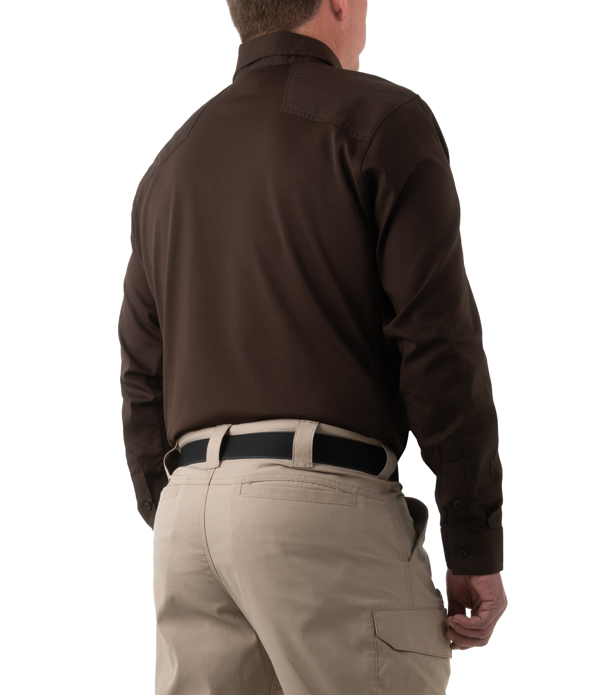 Side of Men's V2 Pro Performance Shirt in Kodiak Brown |color_kodiak brown