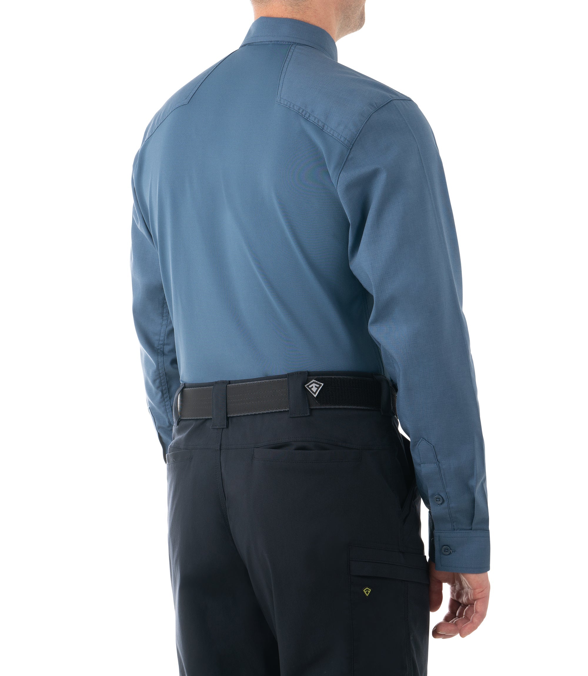 Side of Men's V2 Pro Performance Shirt in French Blue |color_french blue