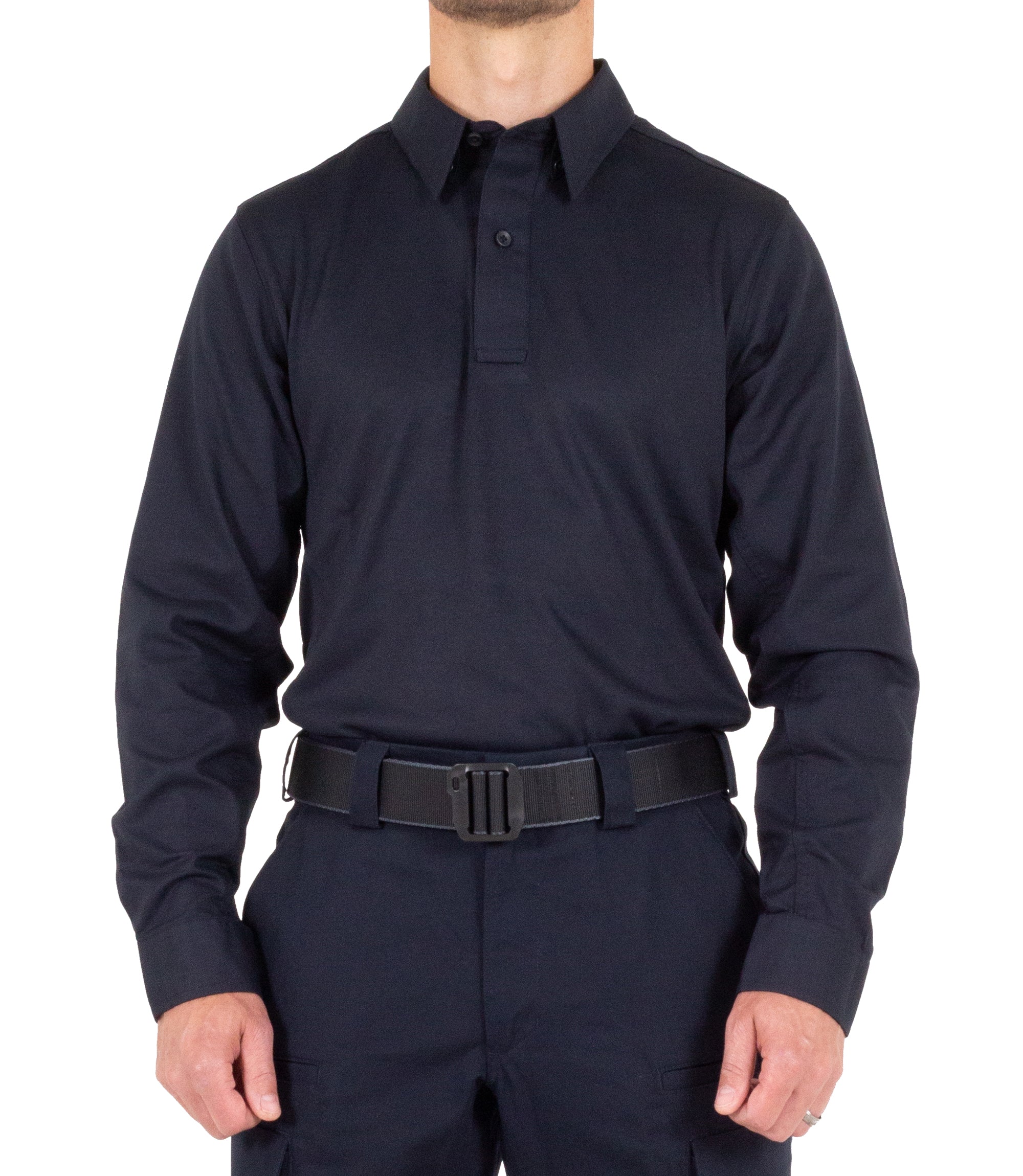Front of Men's V2 Pro Performance Shirt in Midnight Navy |color_midnight navy