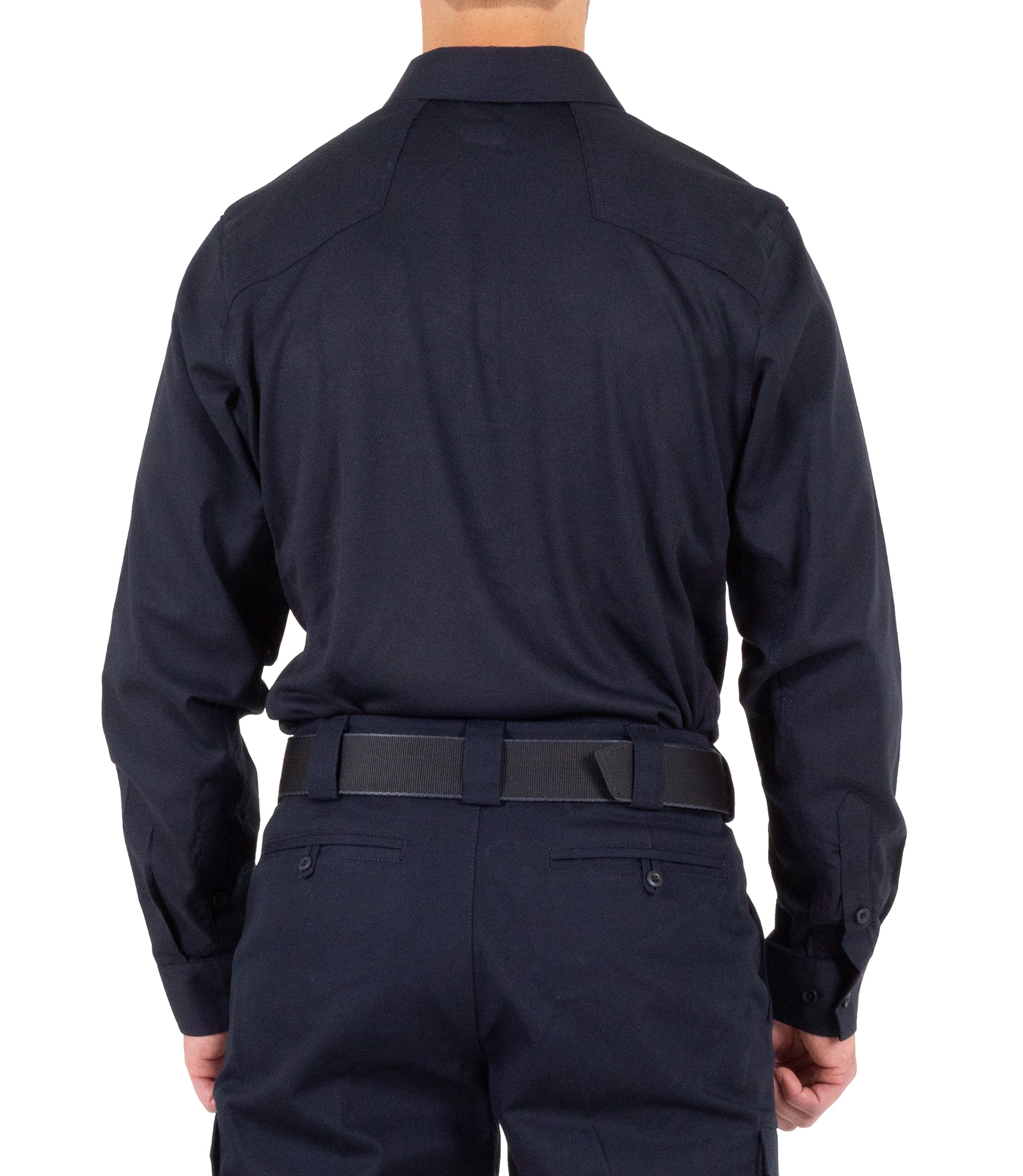 Back of Men's V2 Pro Performance Shirt in Midnight Navy |color_midnight navy