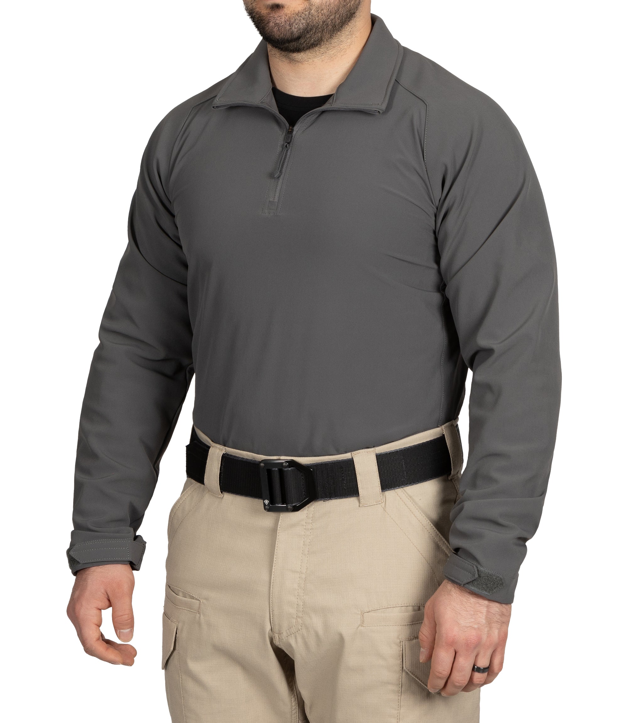 Front of Men's Pro Duty Pullover in Wolf Grey |color_wolf grey