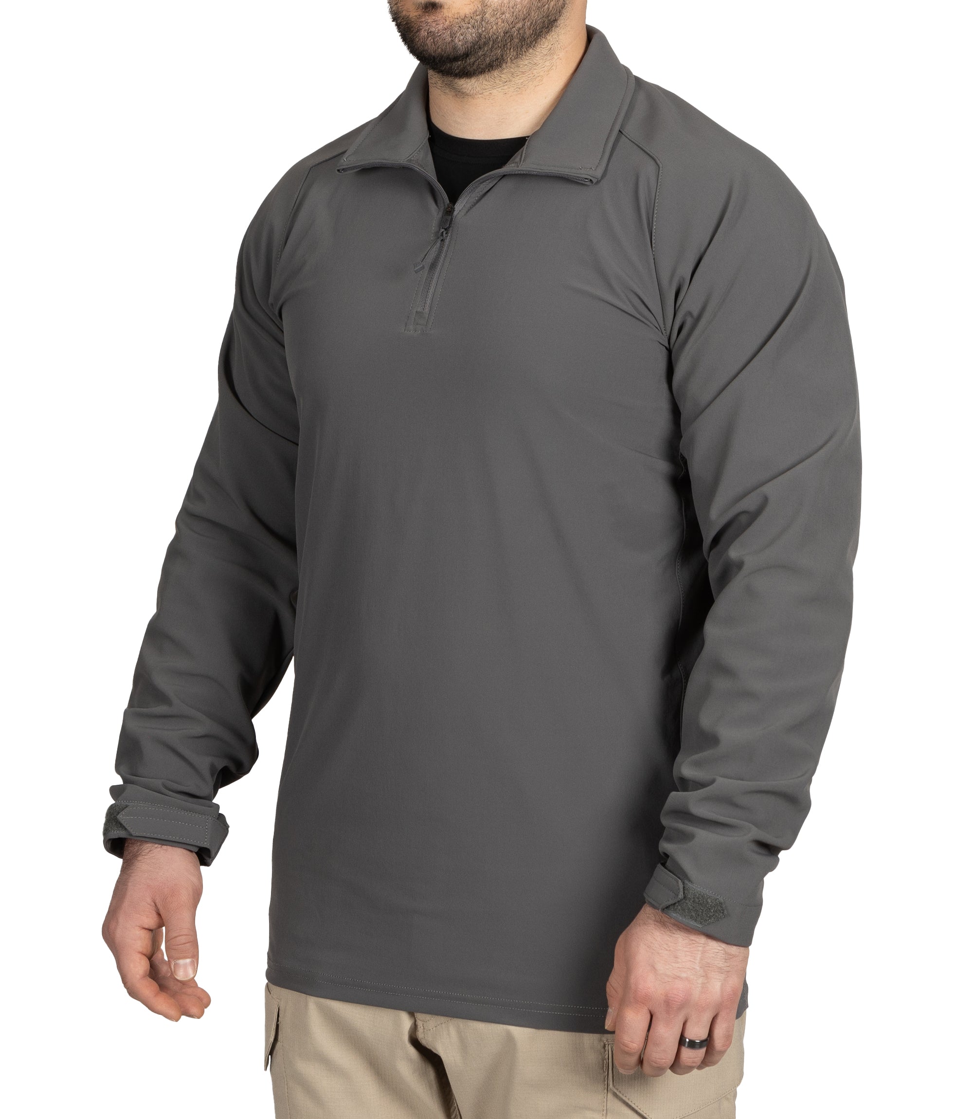 Front of Men's Pro Duty Pullover in Wolf Grey |color_wolf grey