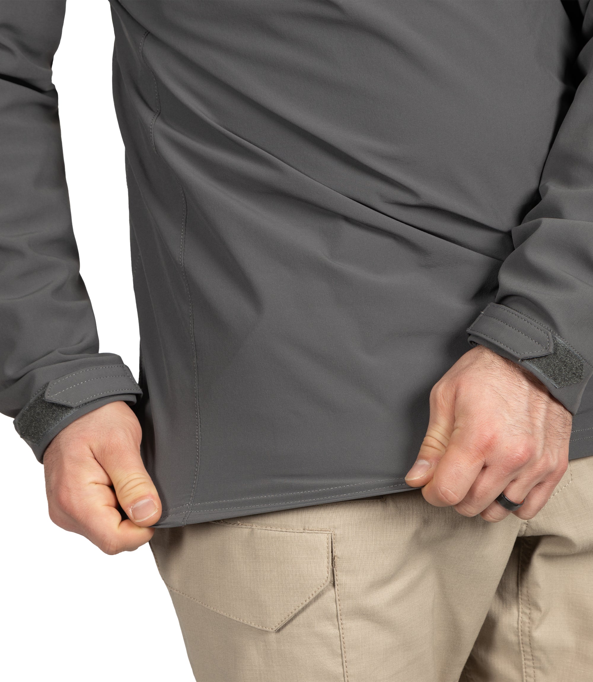 Fabric of Men's Pro Duty Pullover in Wolf Grey |color_wolf grey