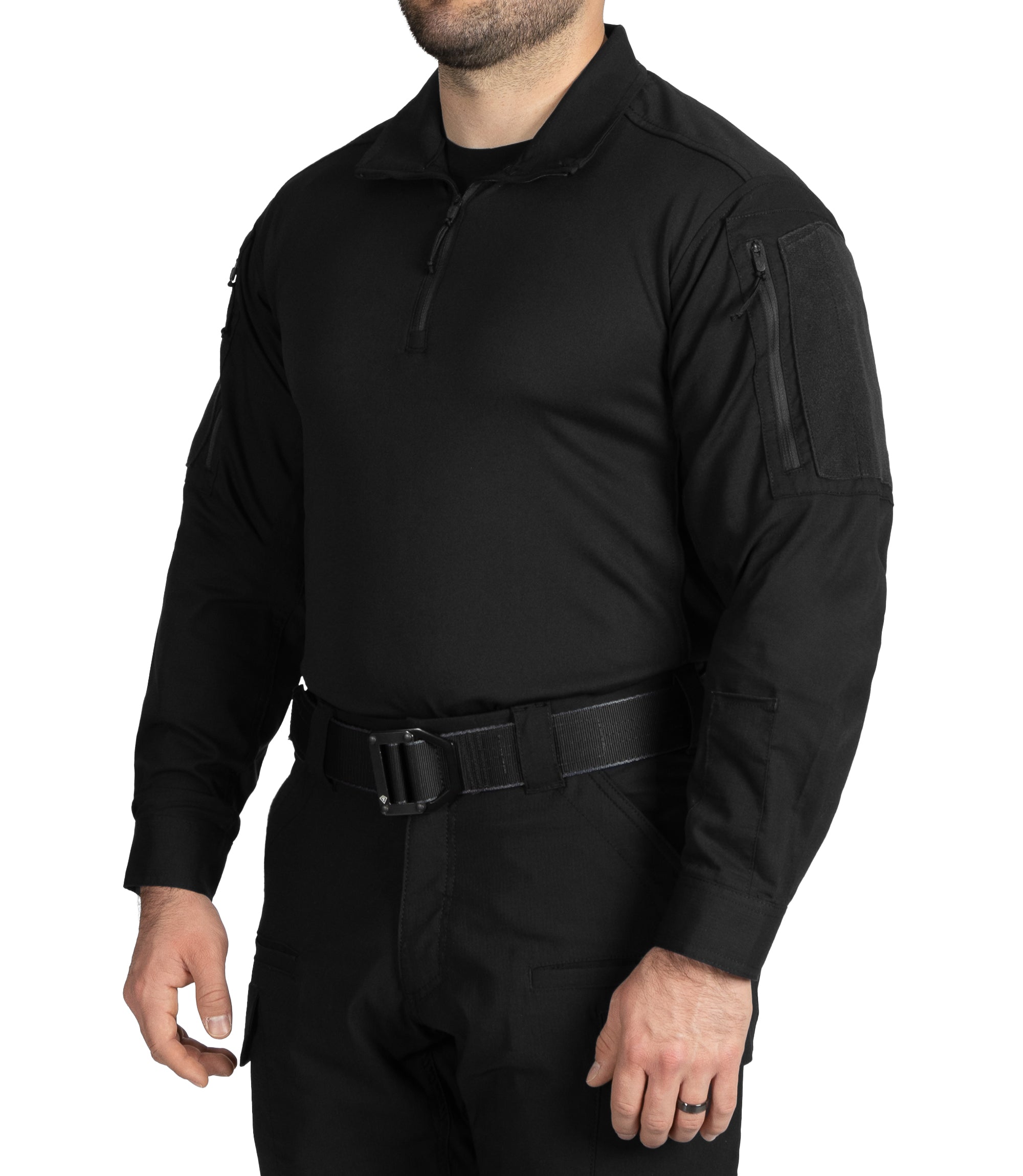 Side of Men's V2 Responder Shirt in Black |color_black