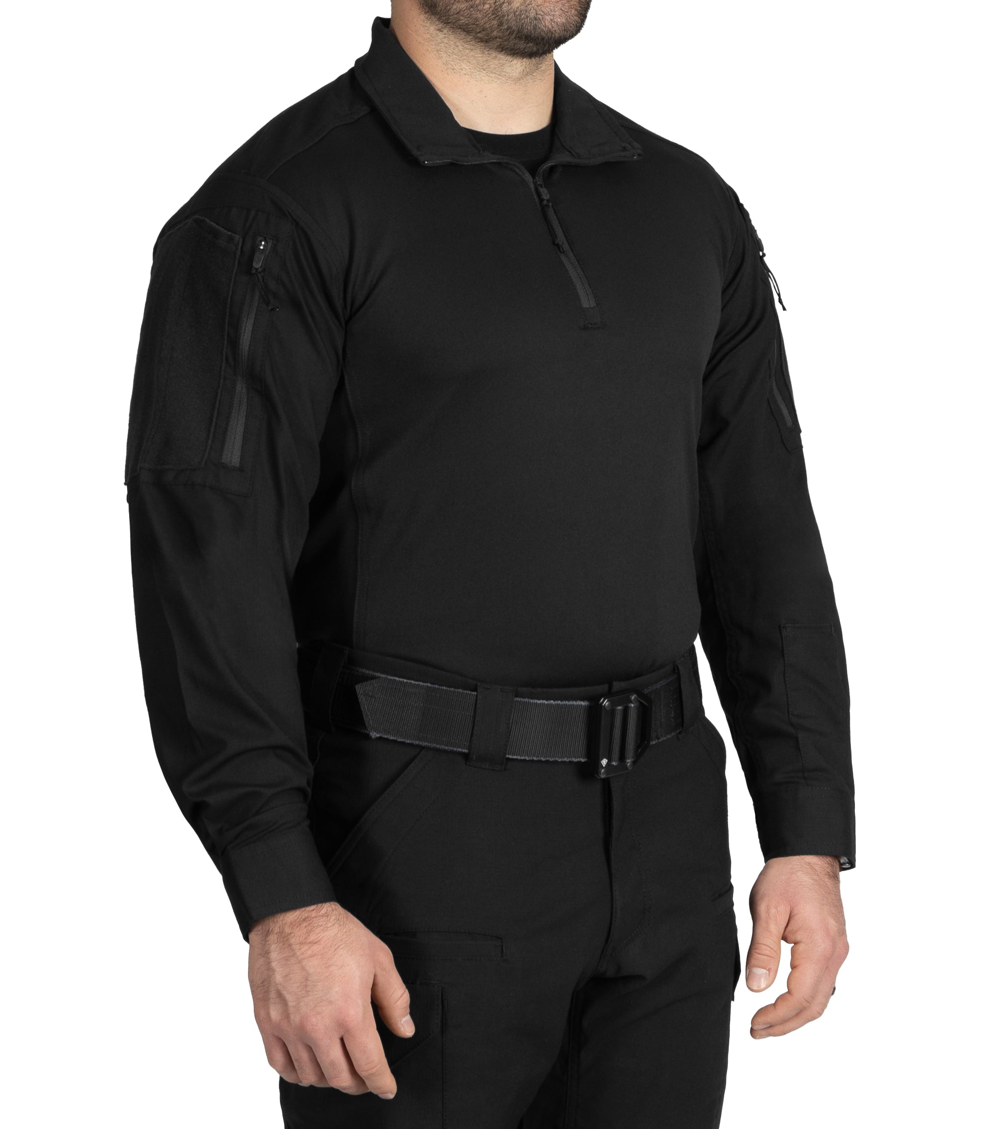 Side of Men's V2 Responder Shirt in Black |color_black