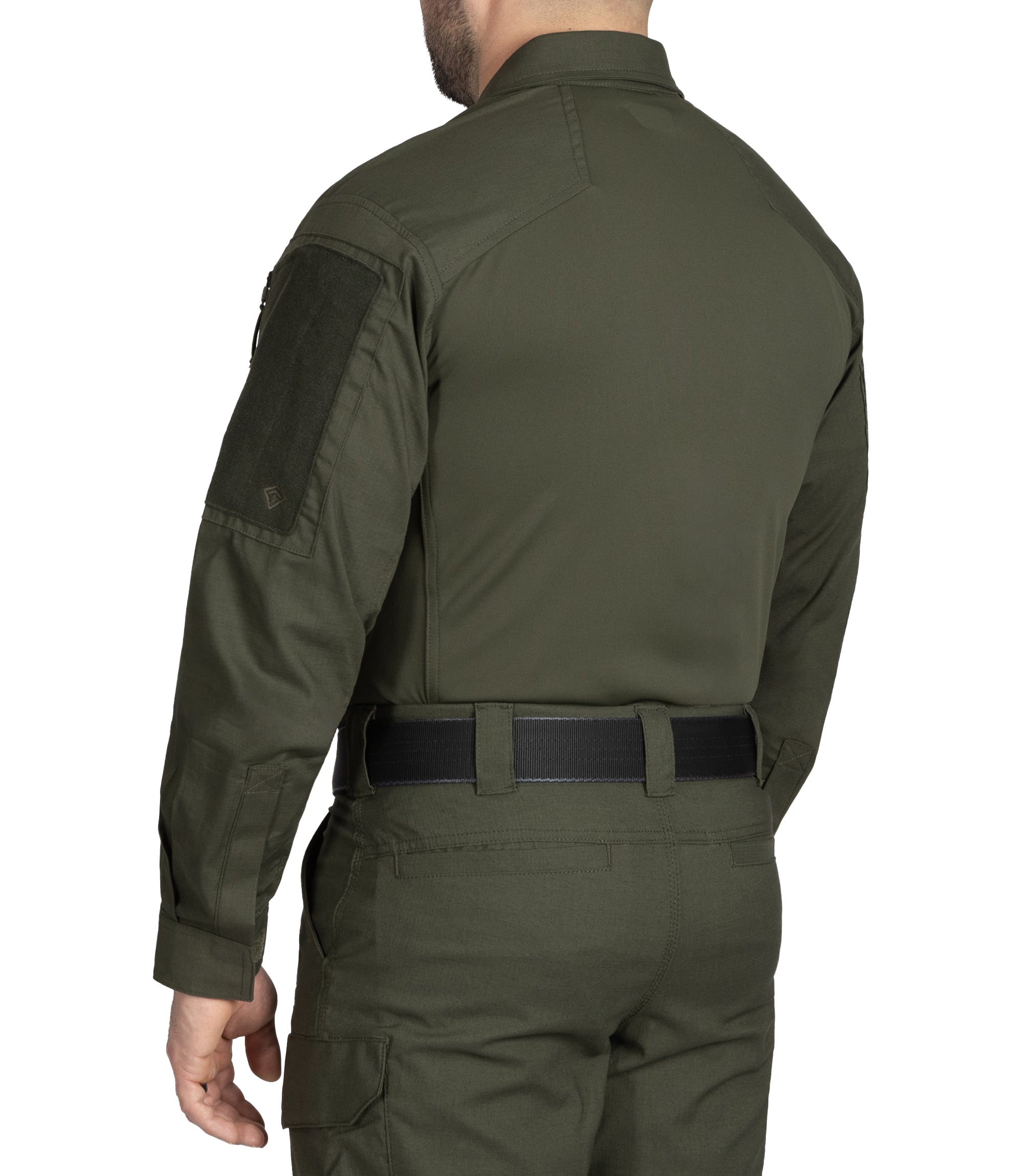 Side of Men's V2 Responder Shirt in OD Green |color_od green