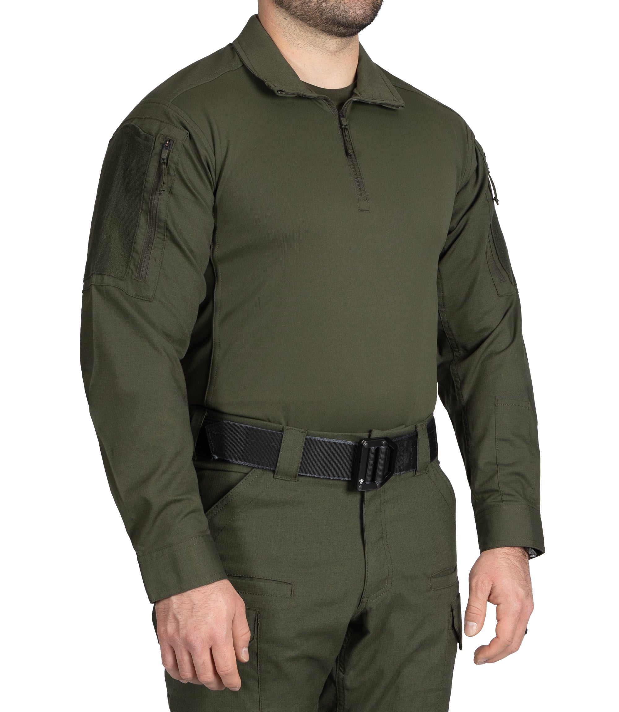 Side of Men's V2 Responder Shirt in OD Green |color_od green