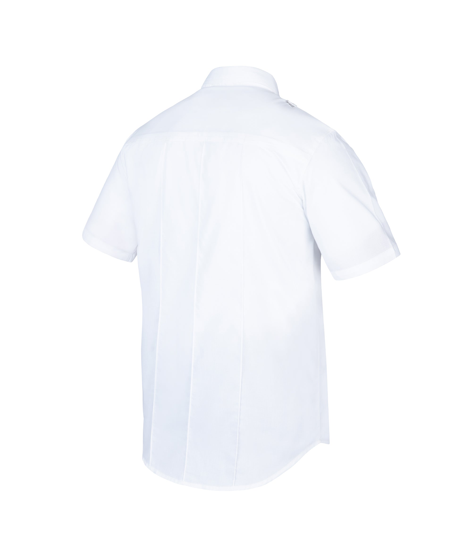 Side Ghosted of Men's Pro Duty Uniform Short Sleeve Shirt in White |color_white