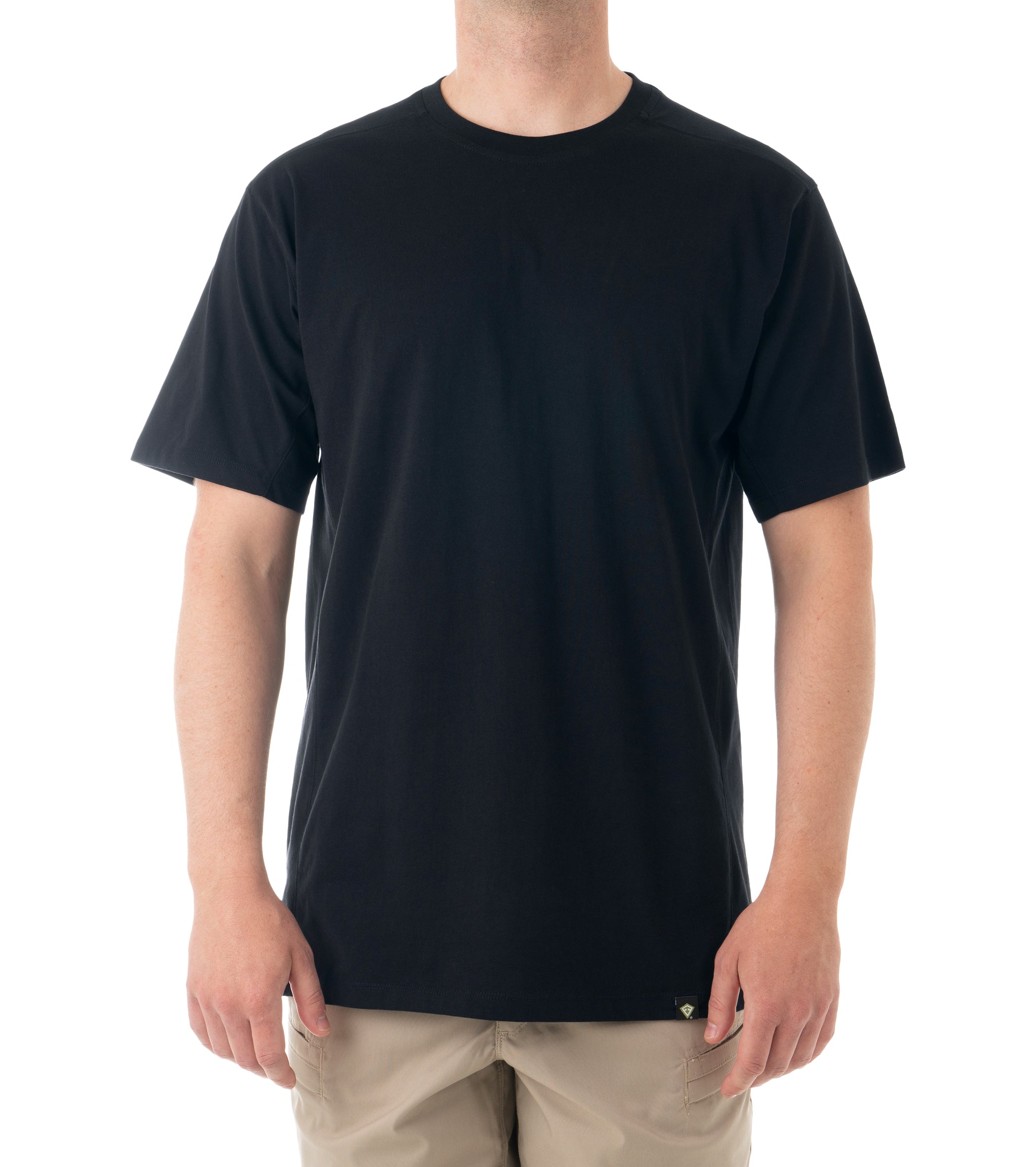 Front of Men's Tactix Cotton T-Shirt in Midnight Navy |color_midnight navy