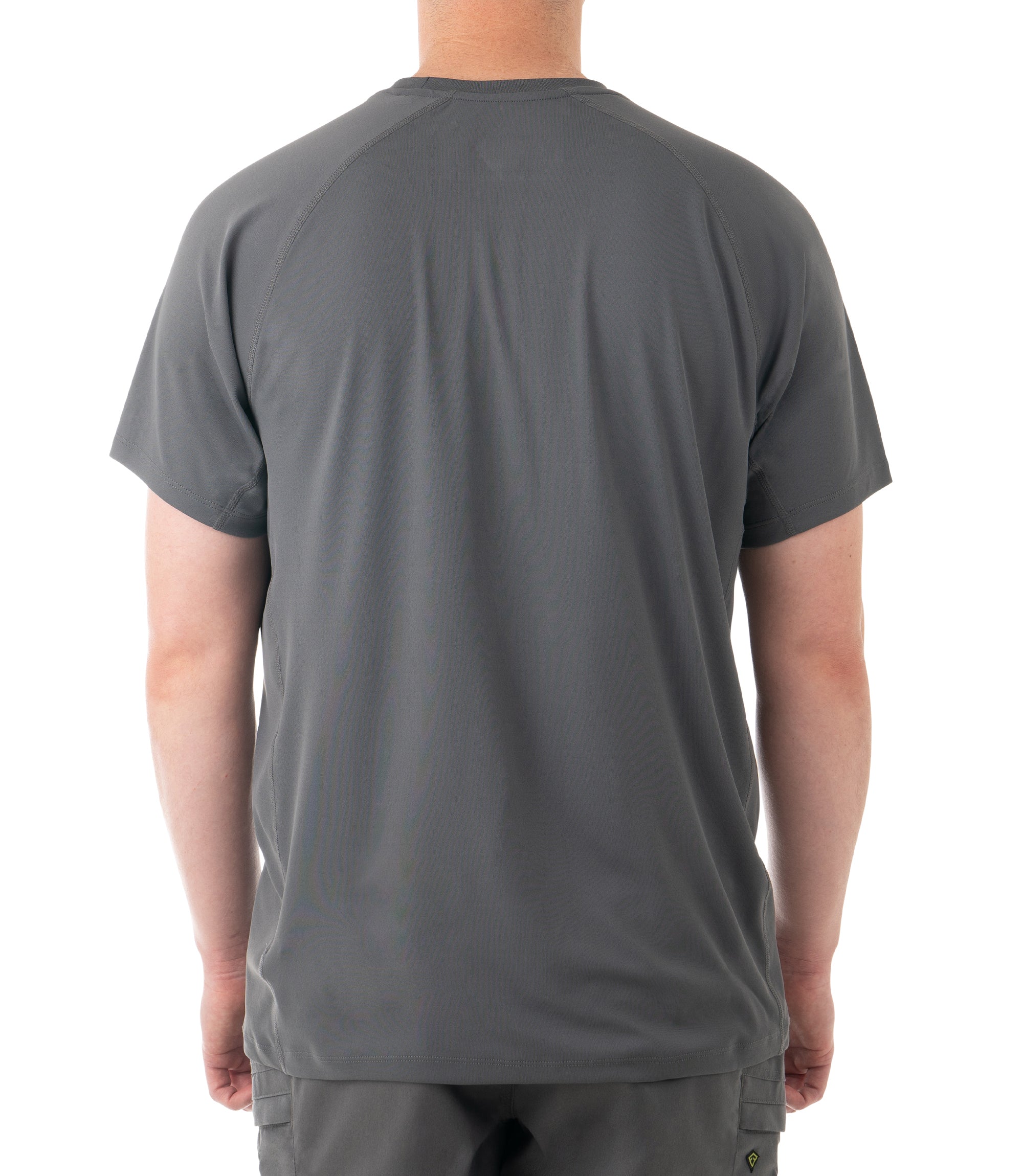 Back of Men's Performance Short Sleeve T-Shirt in Wolf Grey |color_wolf grey