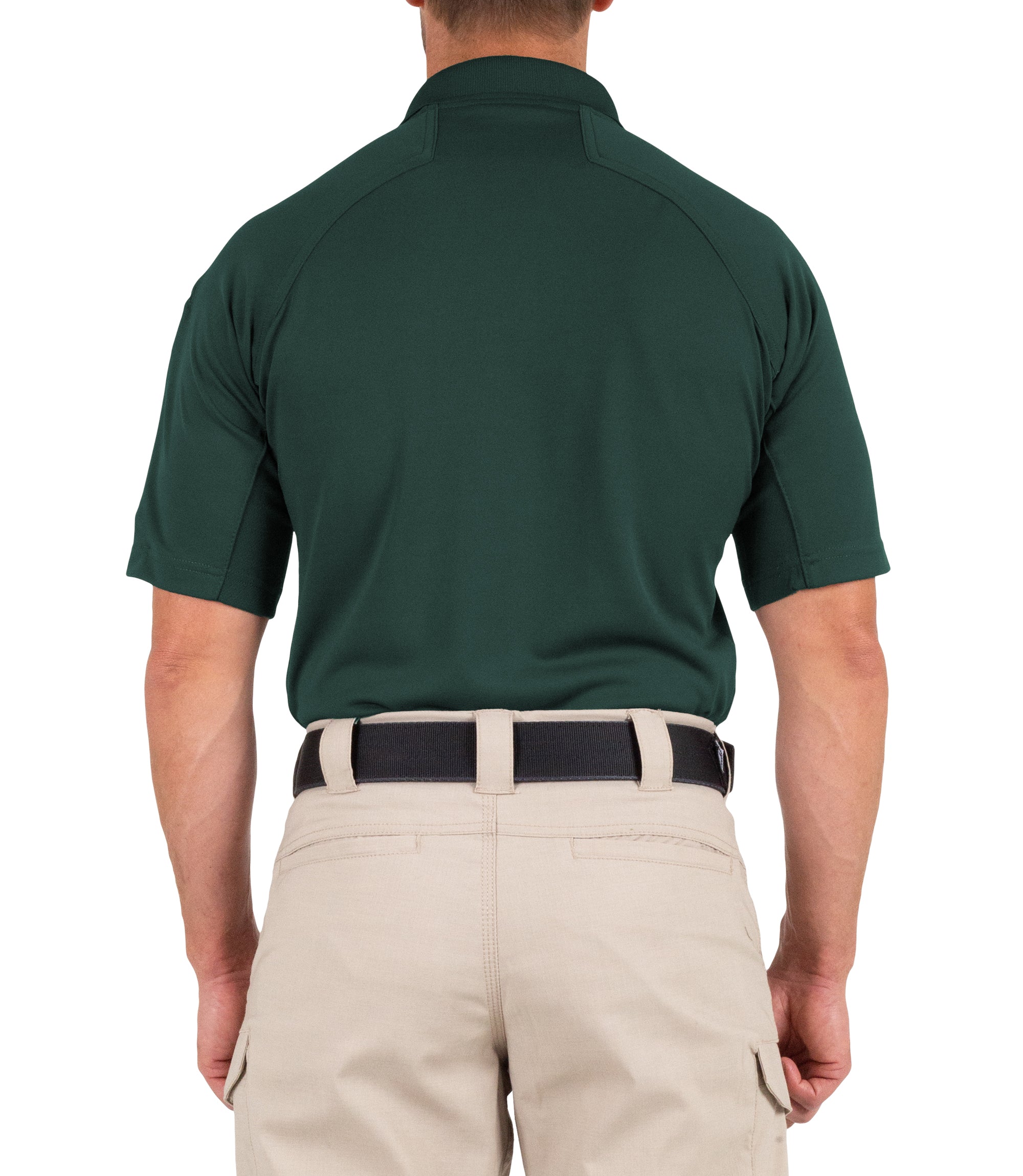 Back of Men's Performance Short Sleeve Polo in Spruce Green |color_spruce green