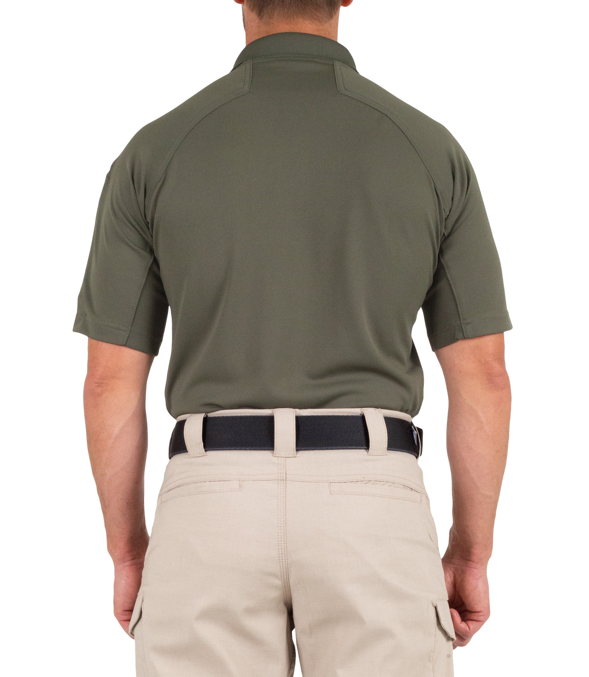 Back of Men's Performance Short Sleeve Polo in OD Green |color_od green