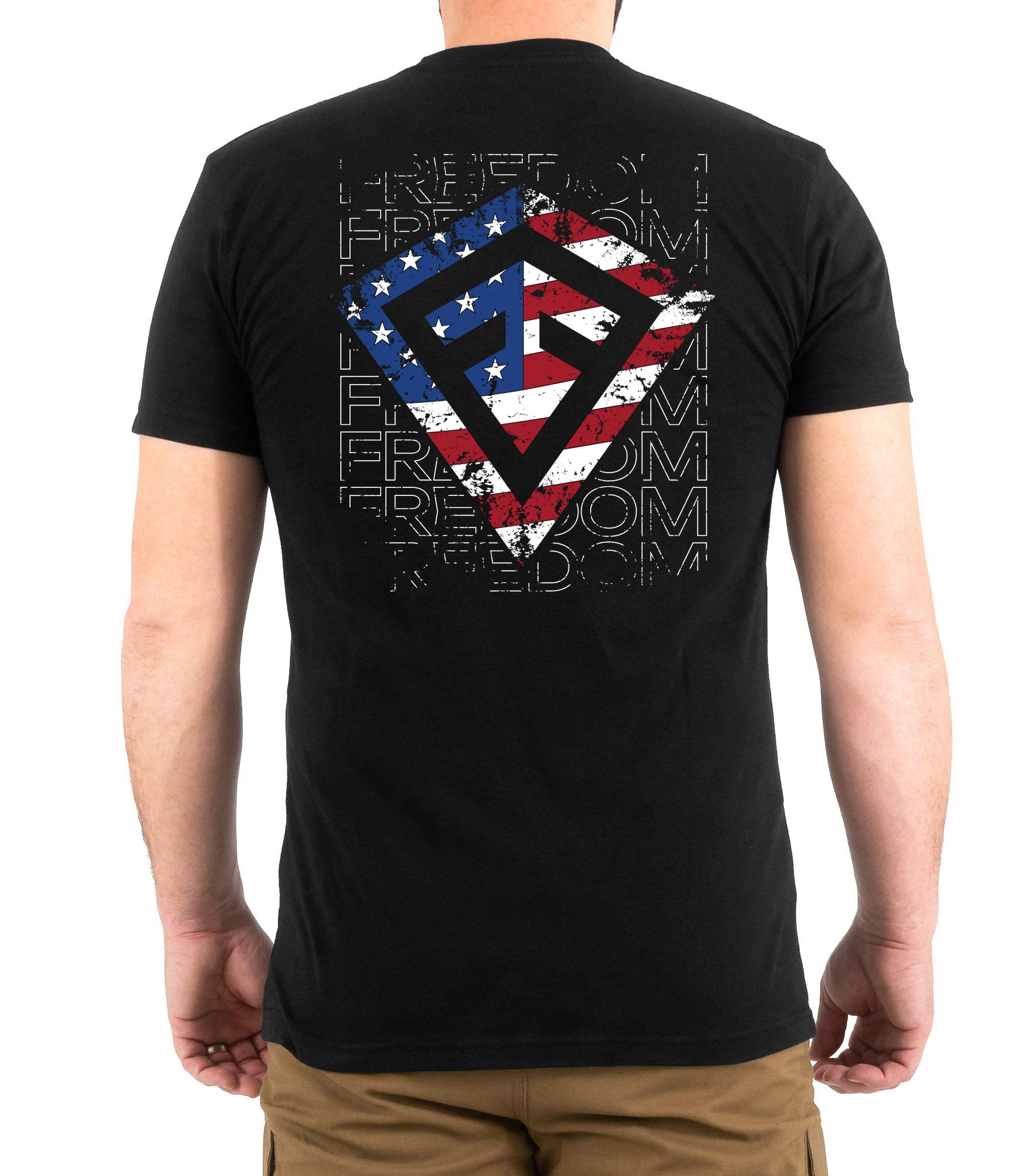 Back of Flag Spear T-Shirt in Black |color_black