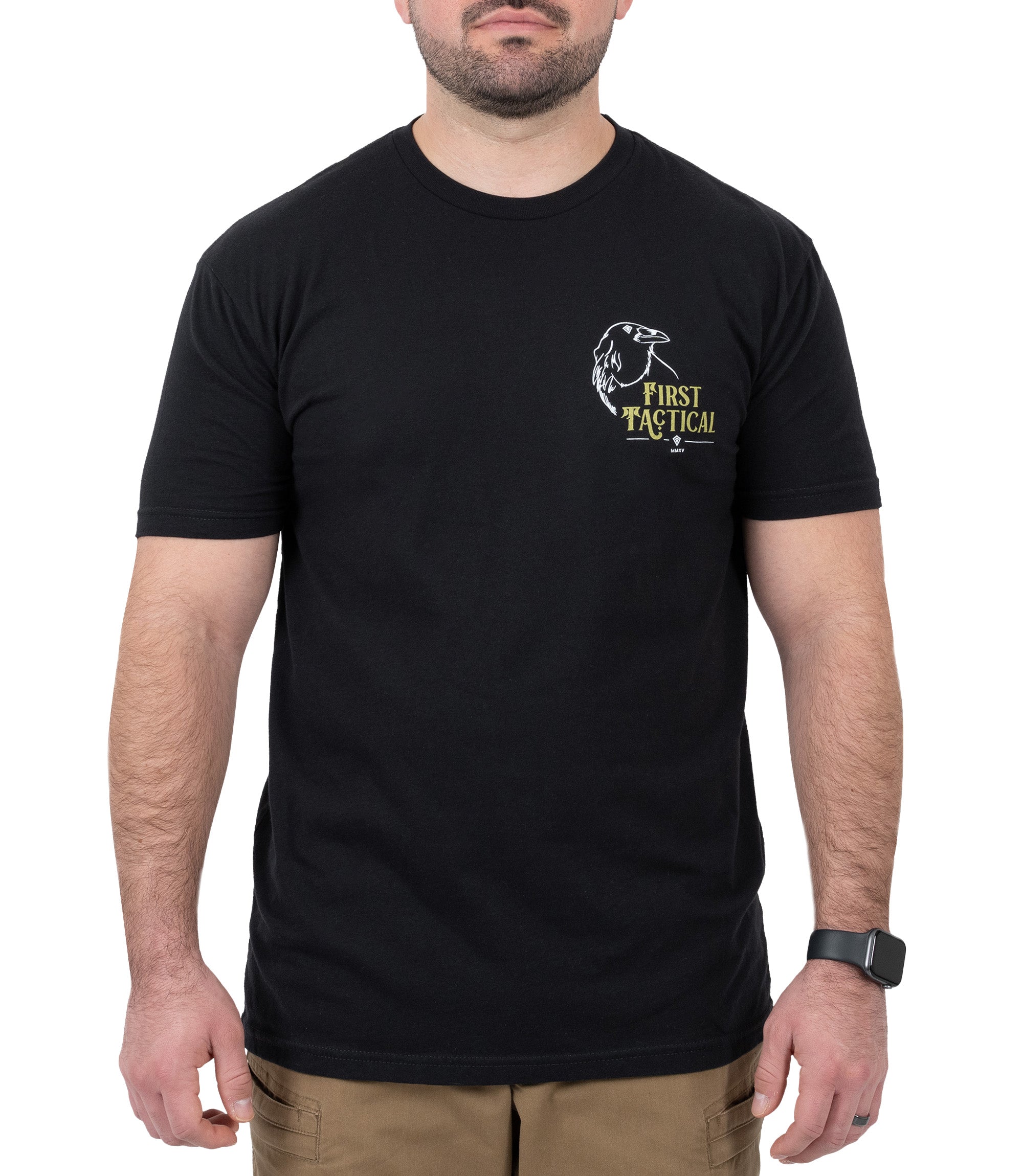 Front view of Swift Response T-shirt in color black|color_black