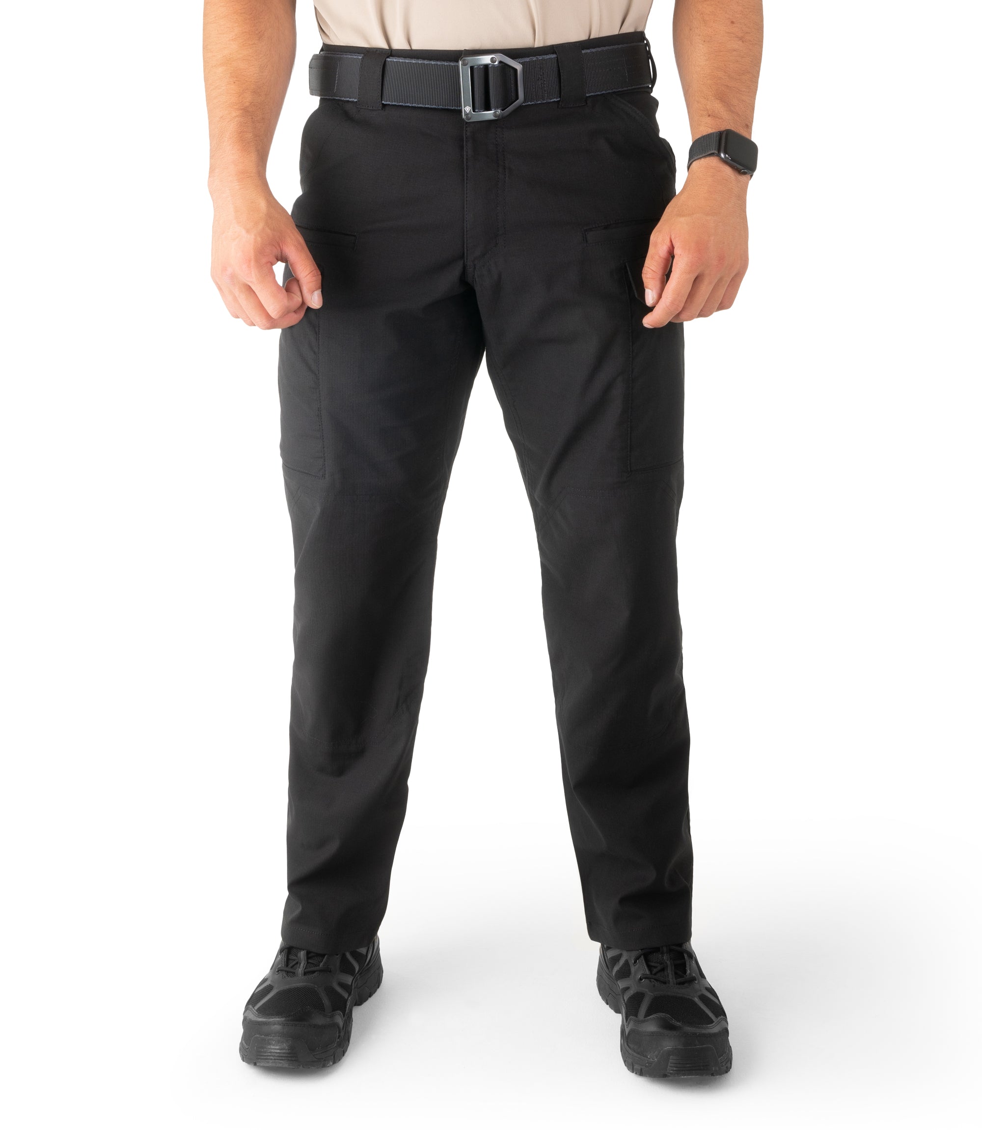 Front of Mens V2 Tactical Pants in Black |color_black