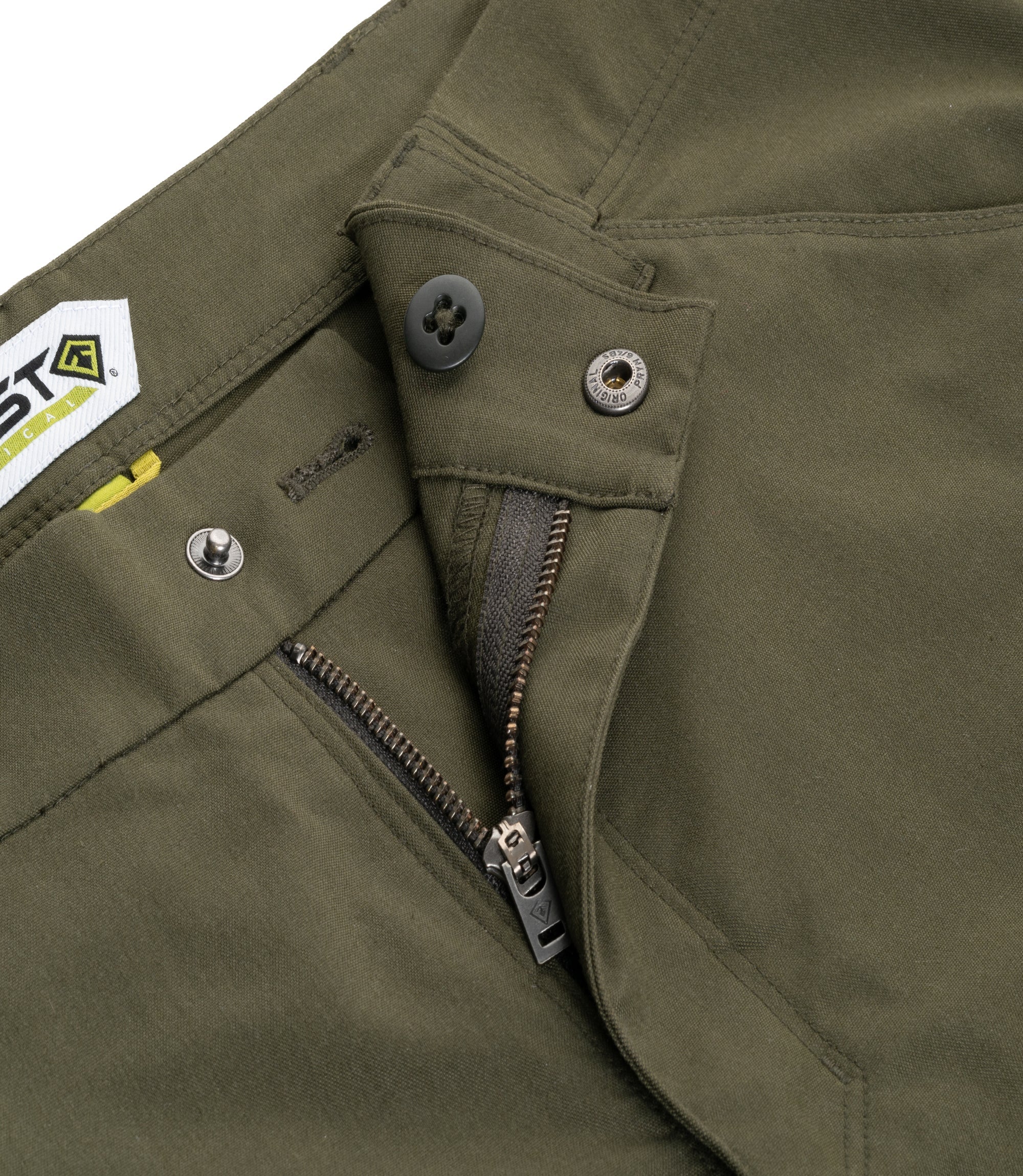 Zipper of Men's A2 Pant in the color OD Green |color_od green