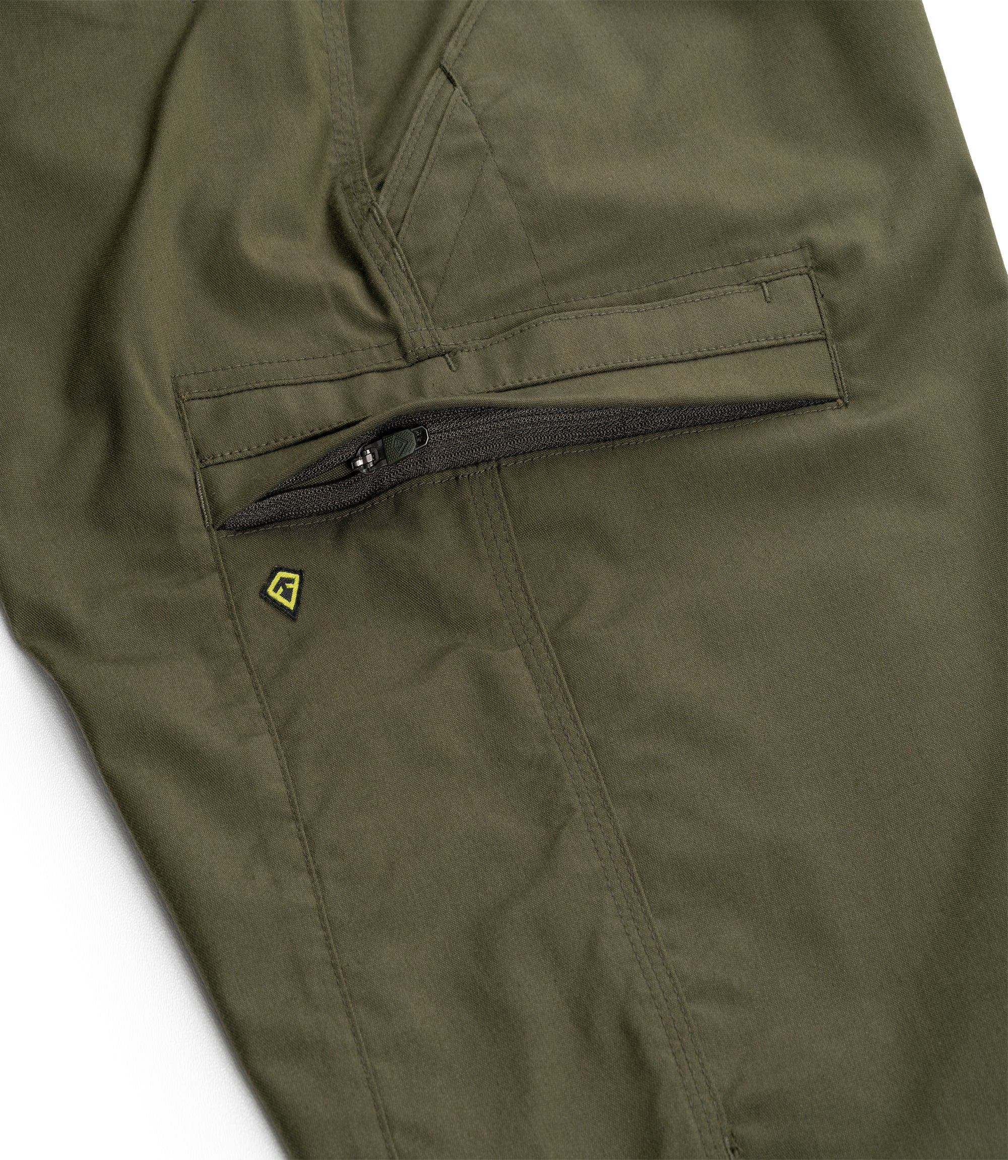 Zipper pocket of Men's A2 Pant in the color OD Green |color_od green