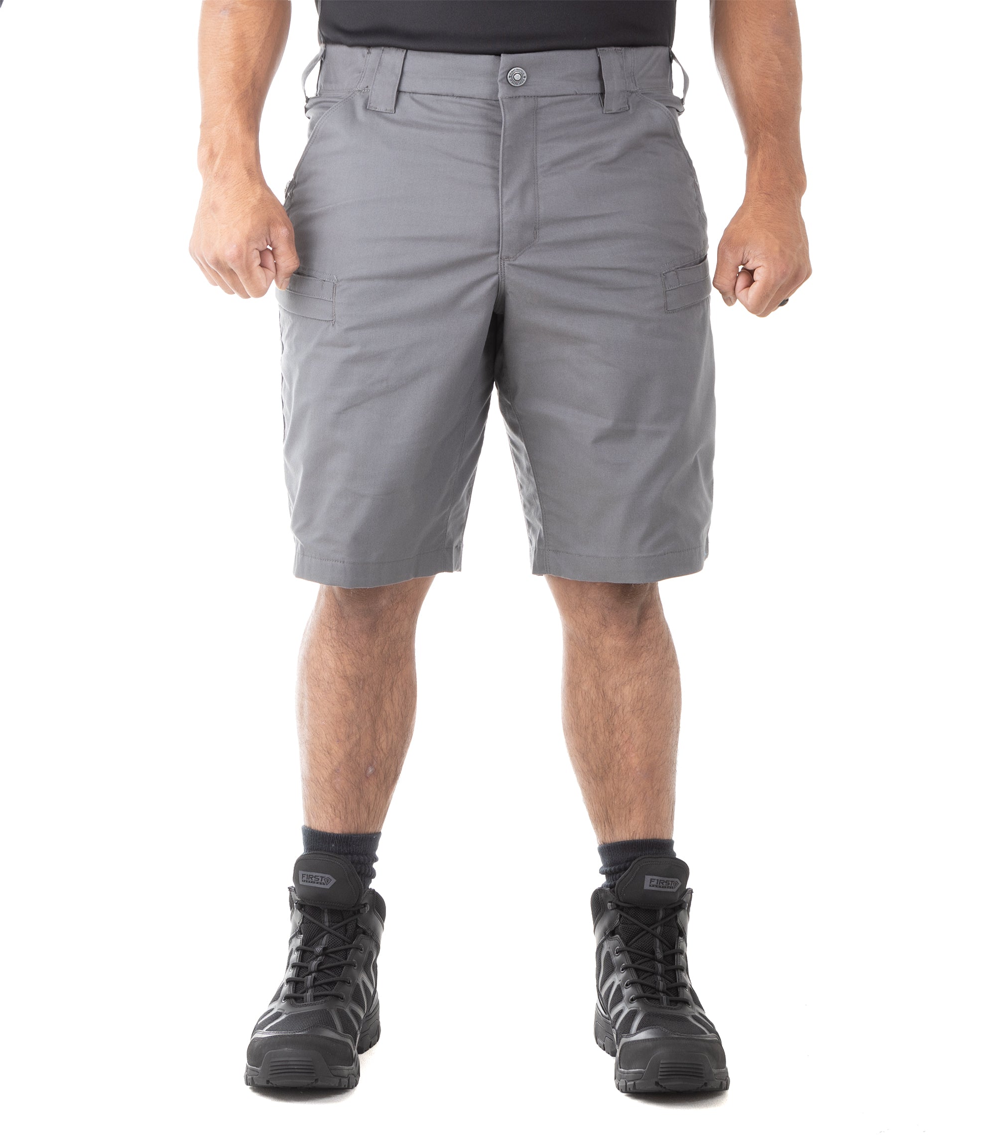 Front of Men's A2 Short in Wolf Grey |color_wolf grey