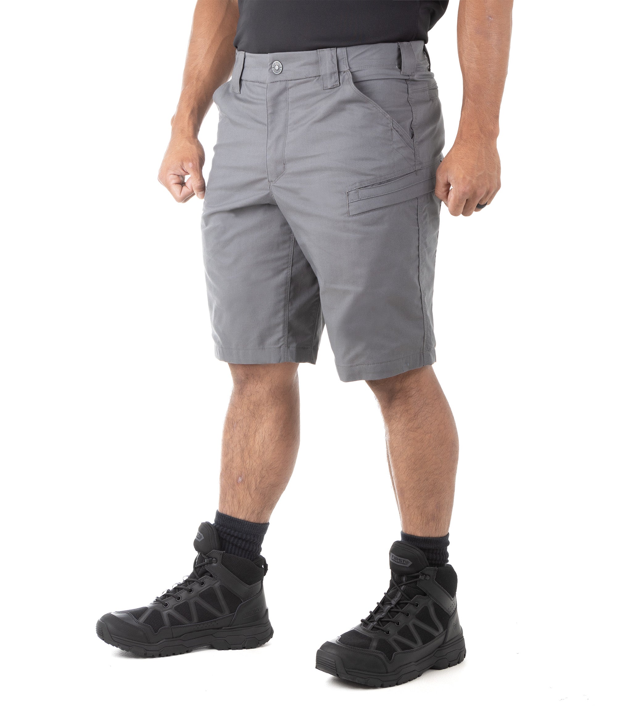 Side of Men's A2 Short in Wolf Grey |color_wolf grey