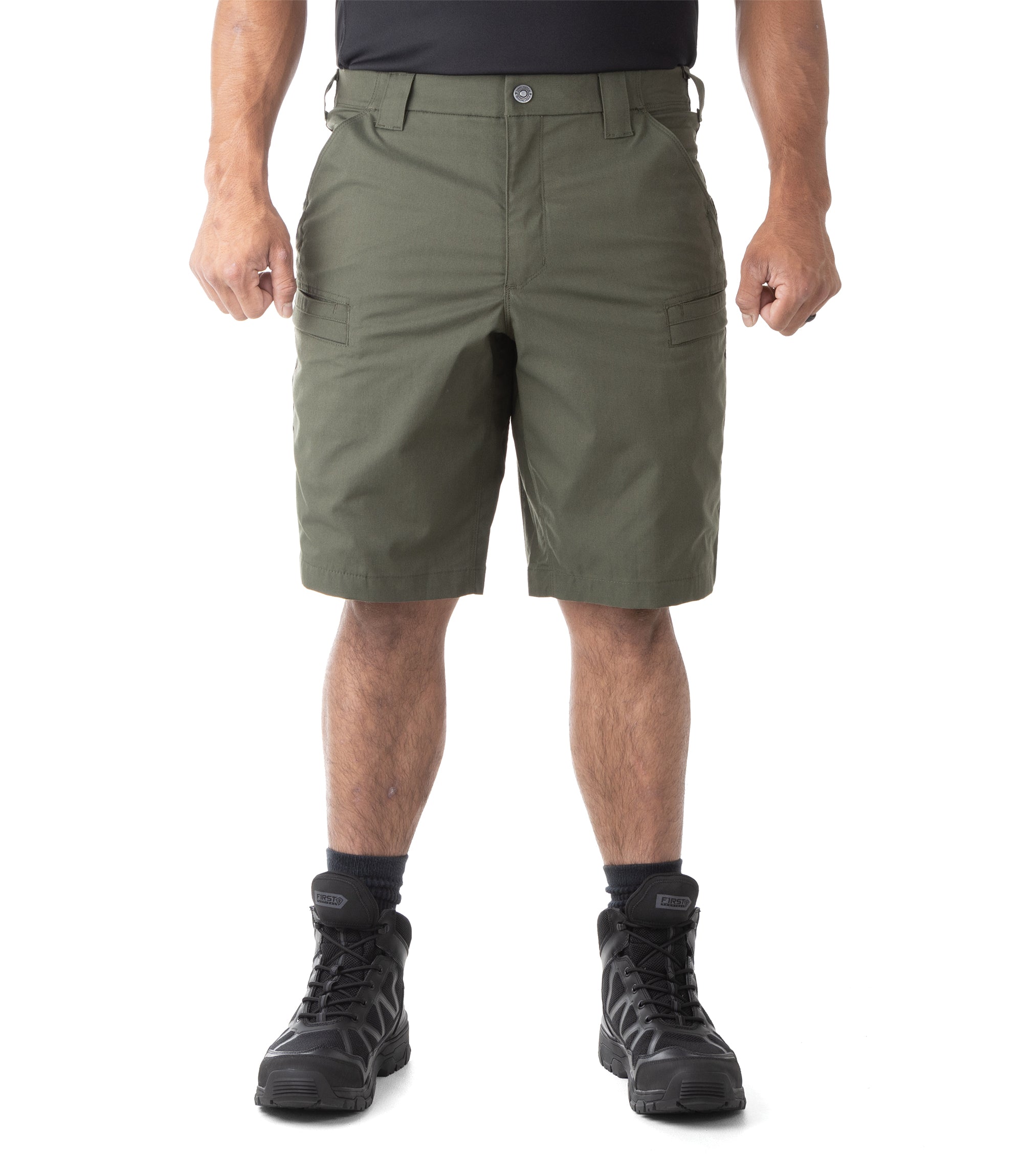 Front of Men's A2 Short in OD Green |color_od green