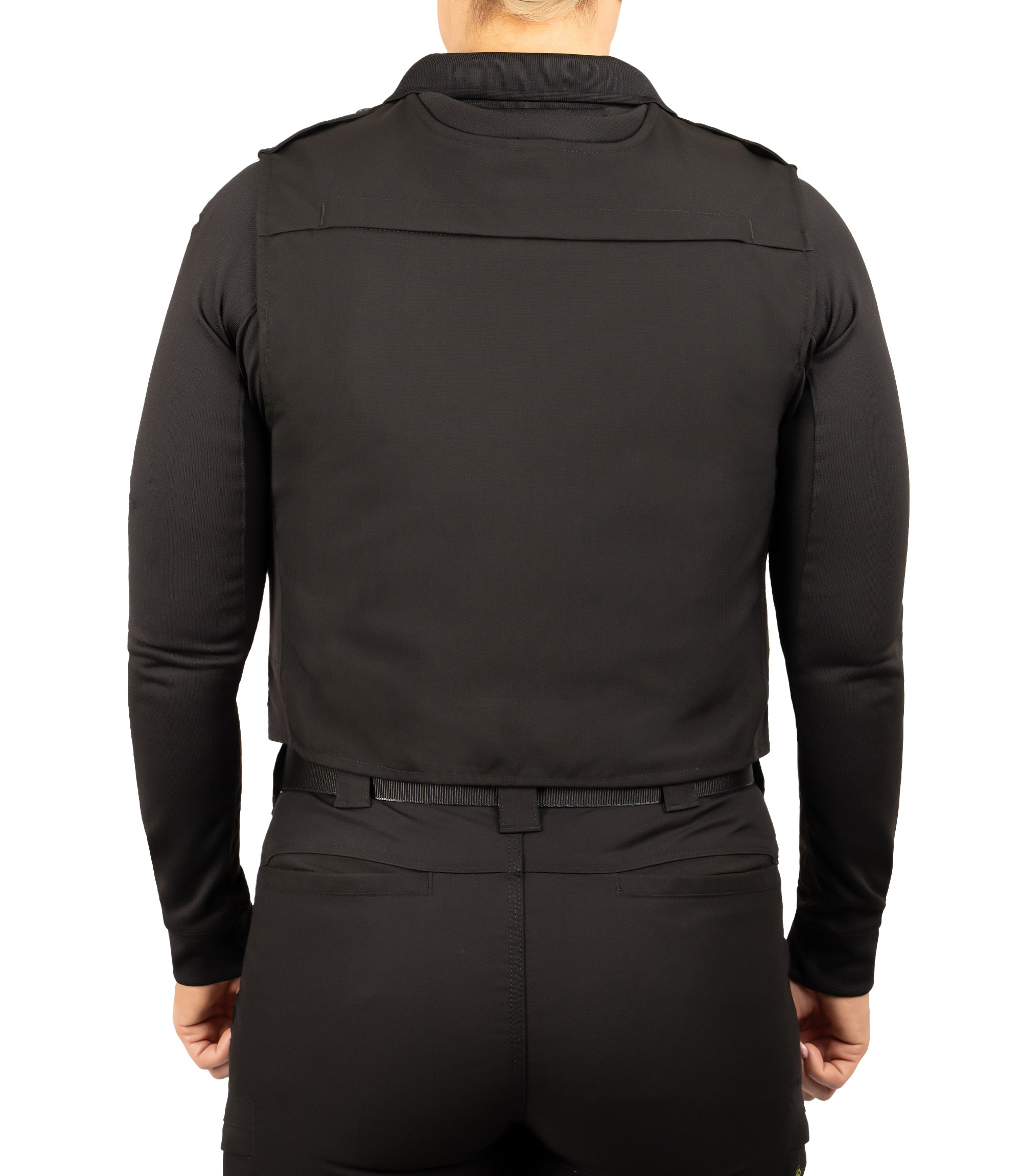 Back View of Pro Duty Armor Cover with Molle in color black|color_black