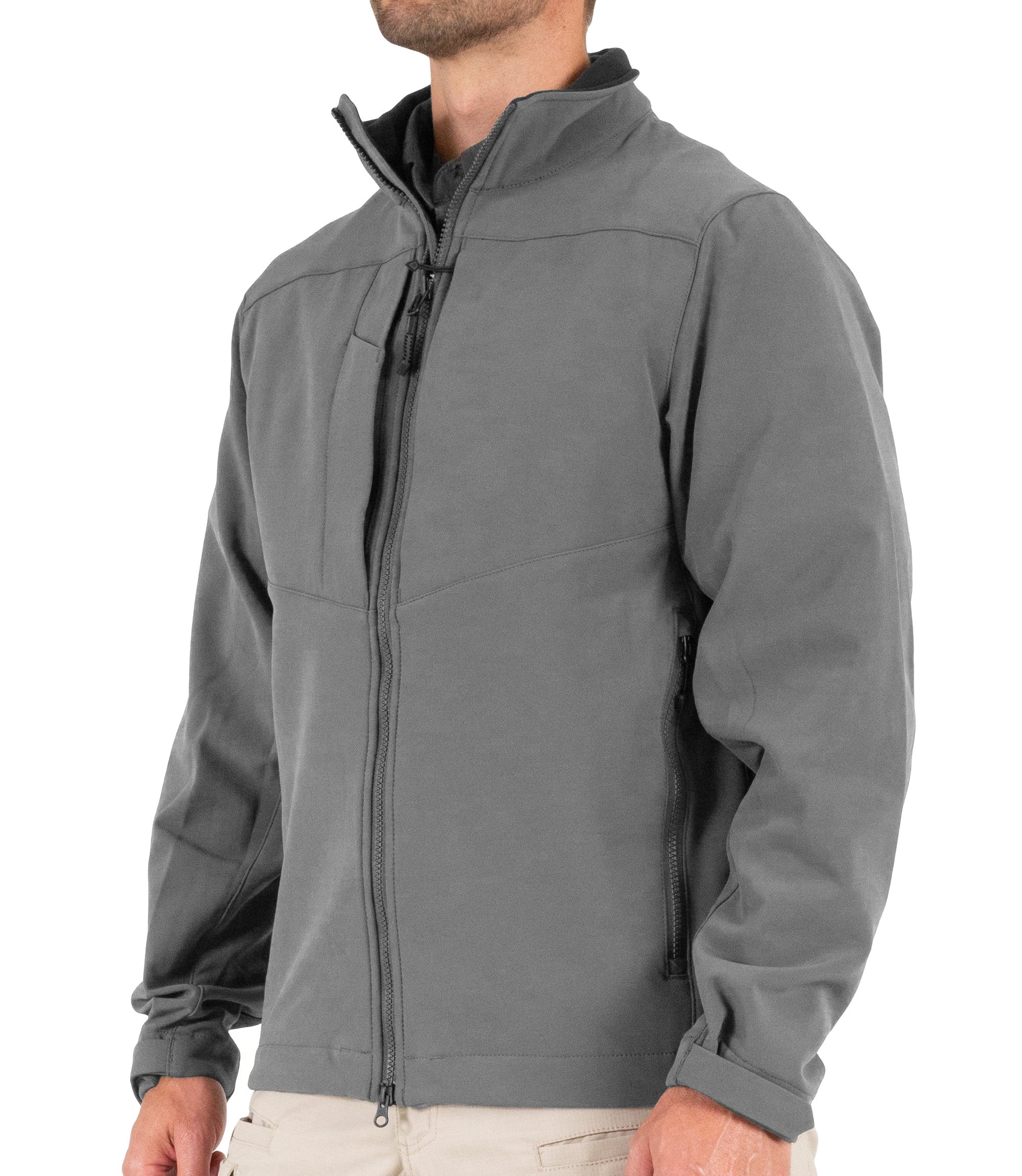 Side of Men's Tactix Softshell Parka in Wolf Grey |color_wolf grey