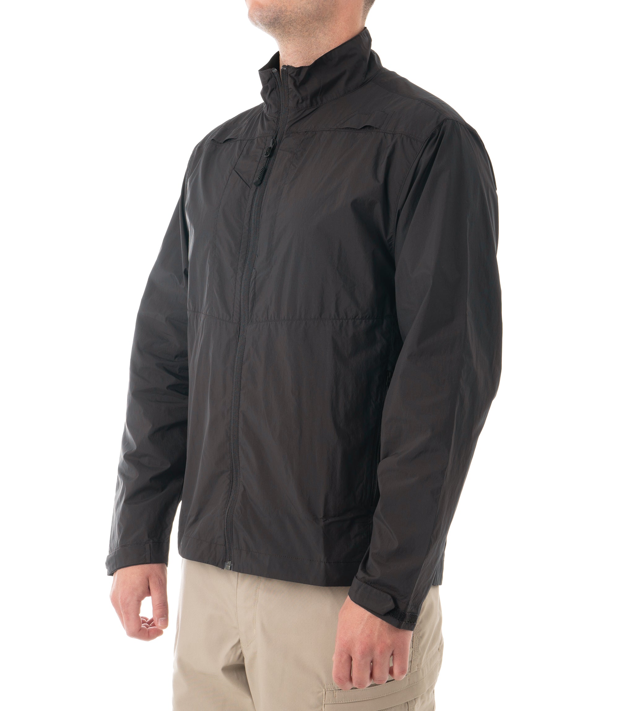 Side of Men's Pack-It Jacket in Black |color_black
