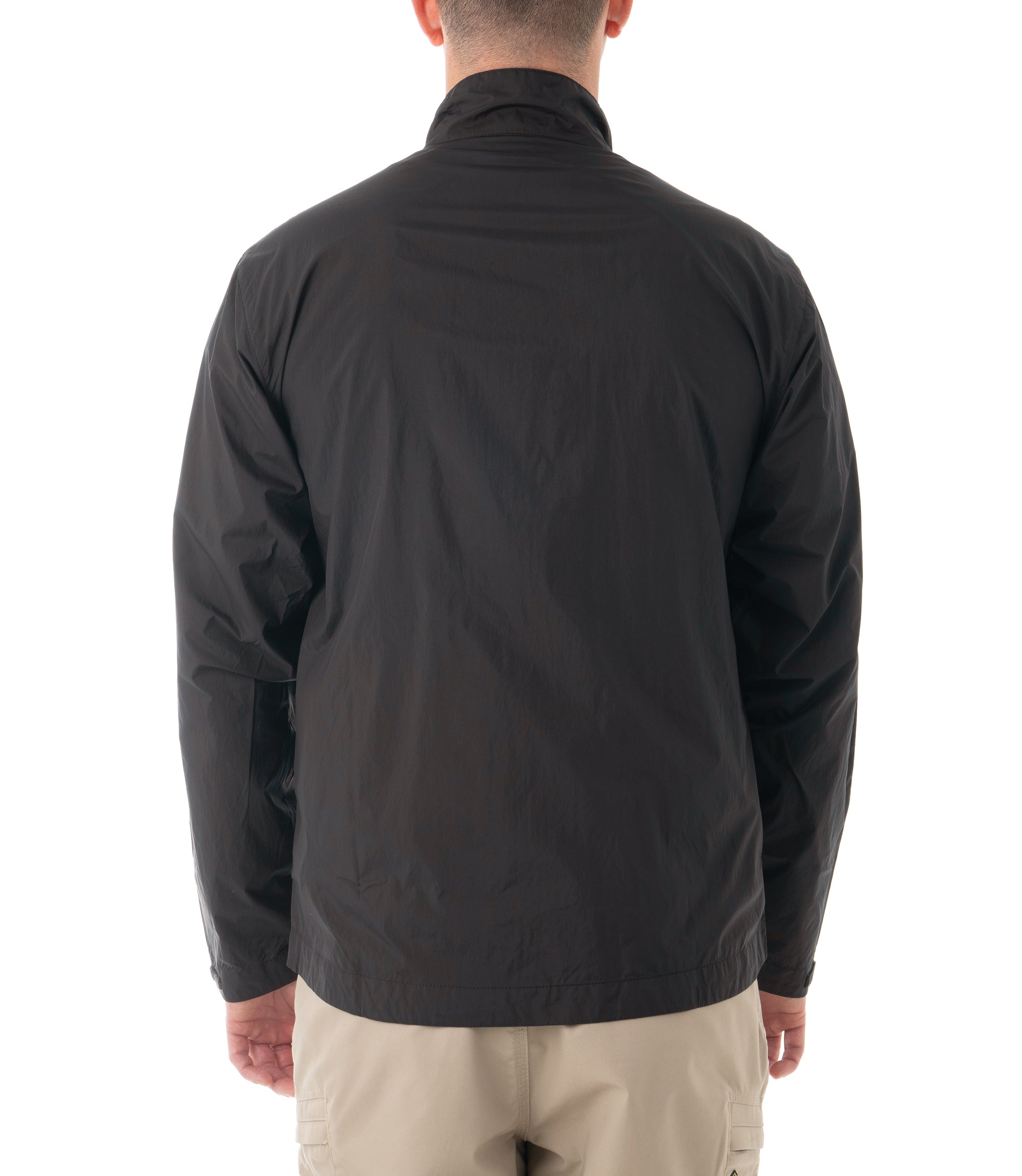 Back of Men's Pack-It Jacket in Black |color_black