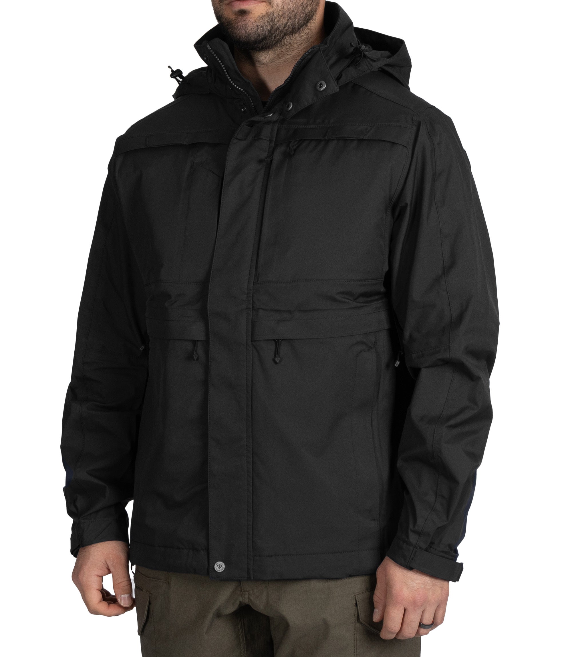 Side of Men's Tactix Parka Shell in Black |color_black
