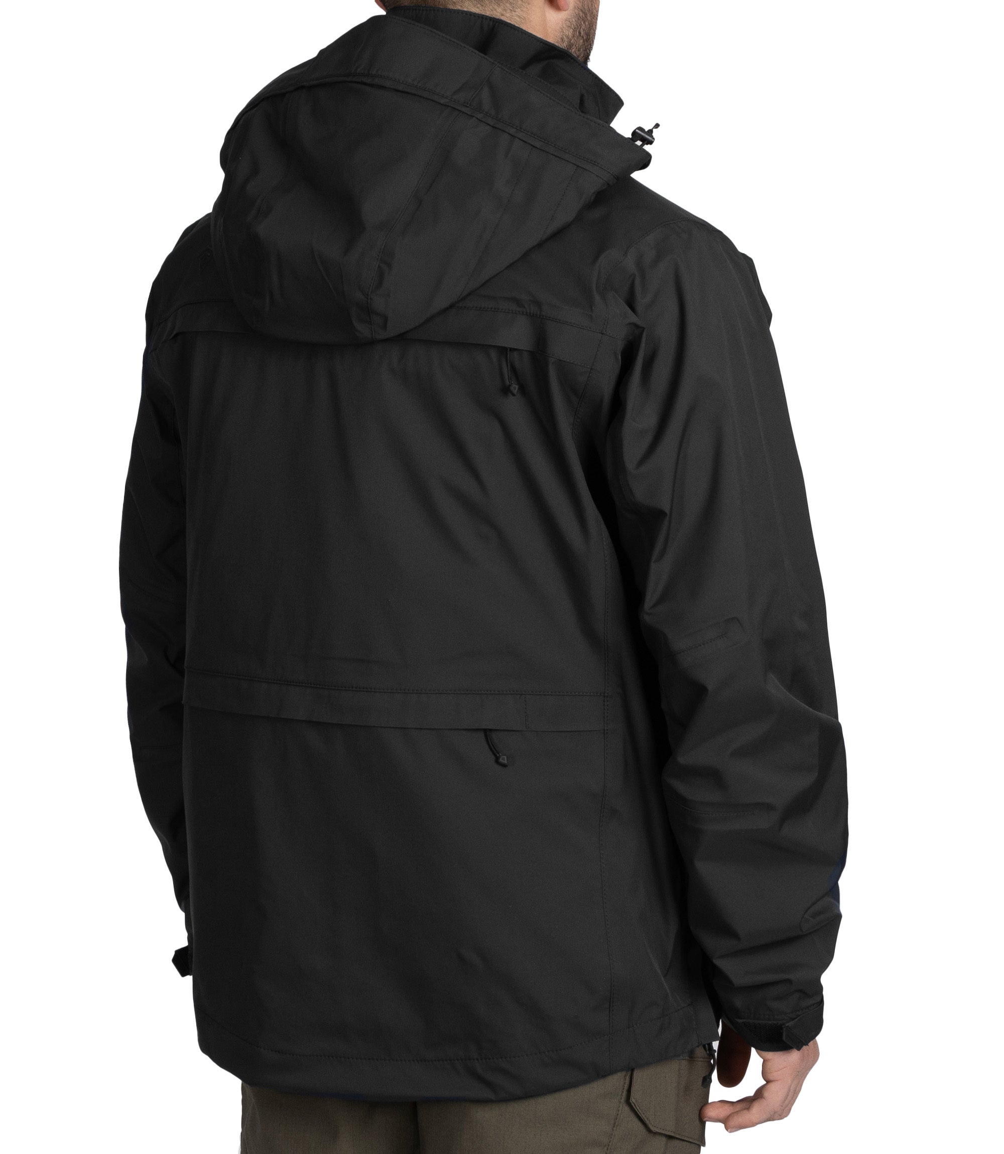 Side of Men's Tactix Parka Shell in Black |color_black