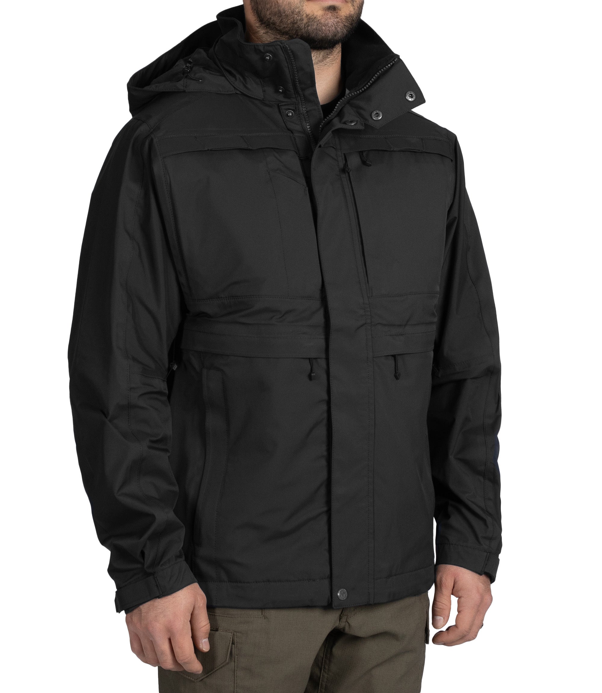 Side of Men's Tactix Parka Shell in Black |color_black