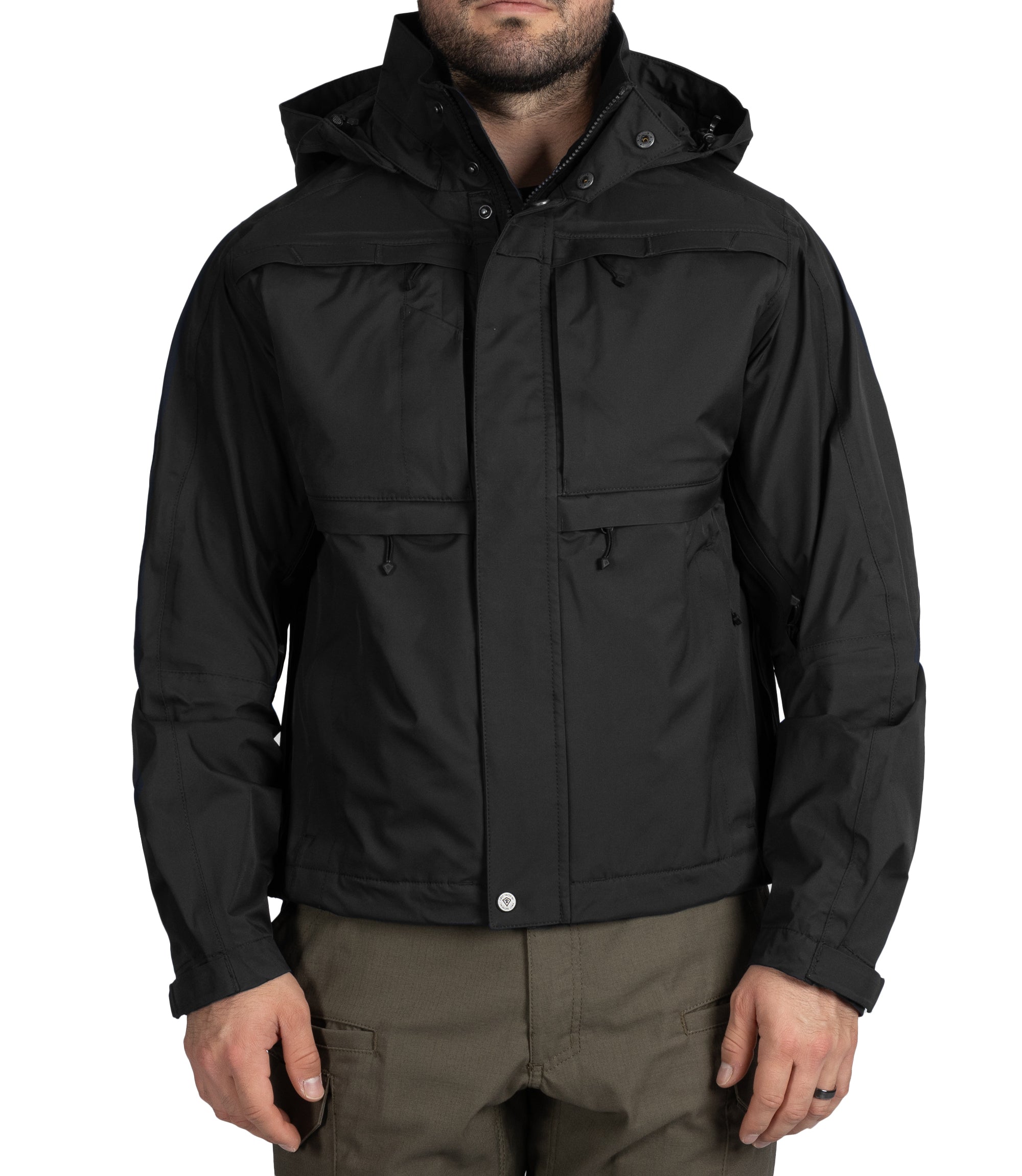 Front of Men's Tactix Jacket Sheel in Black |color_black