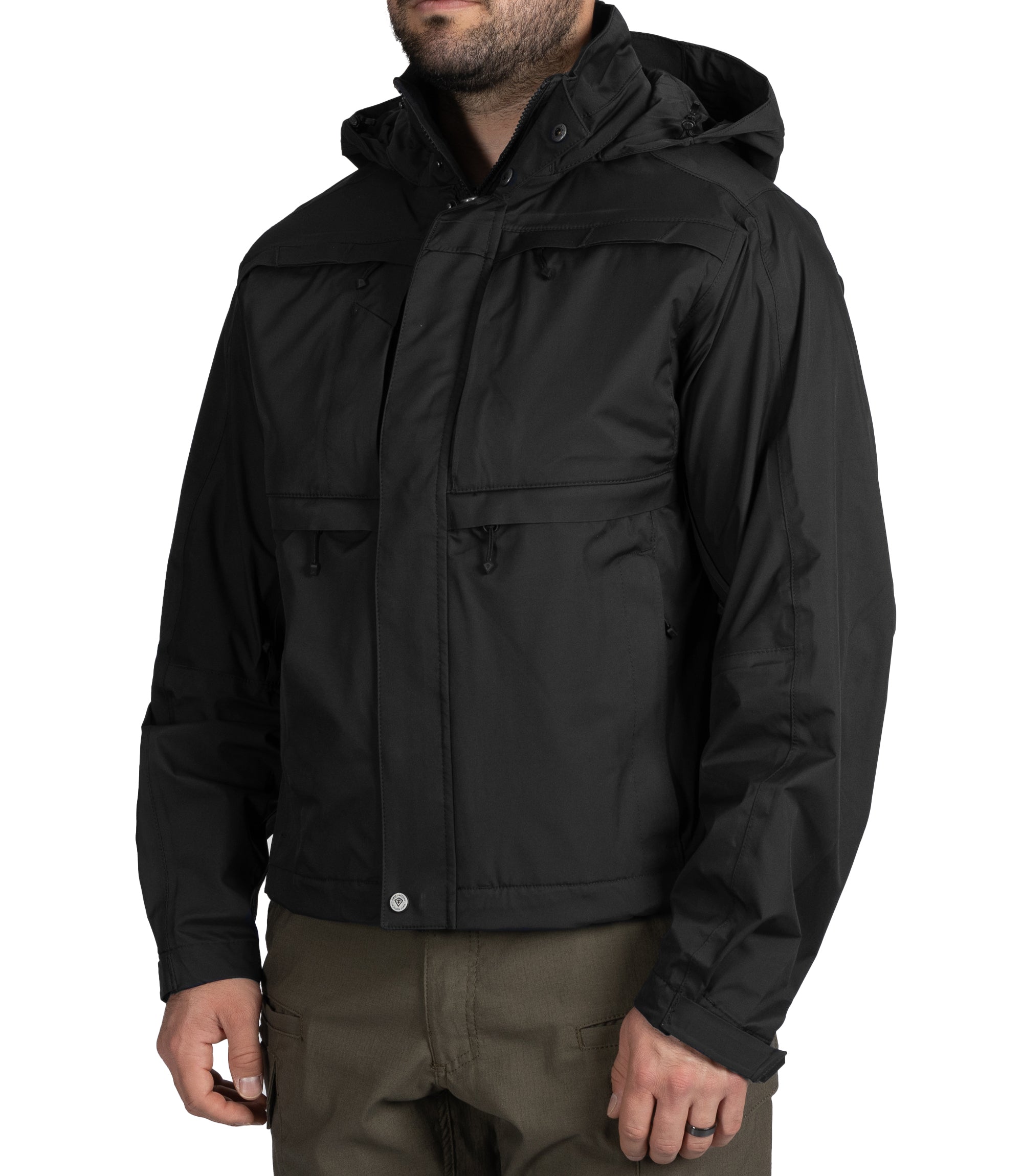 Side of Men's Tactix Jacket Sheel in Black |color_black