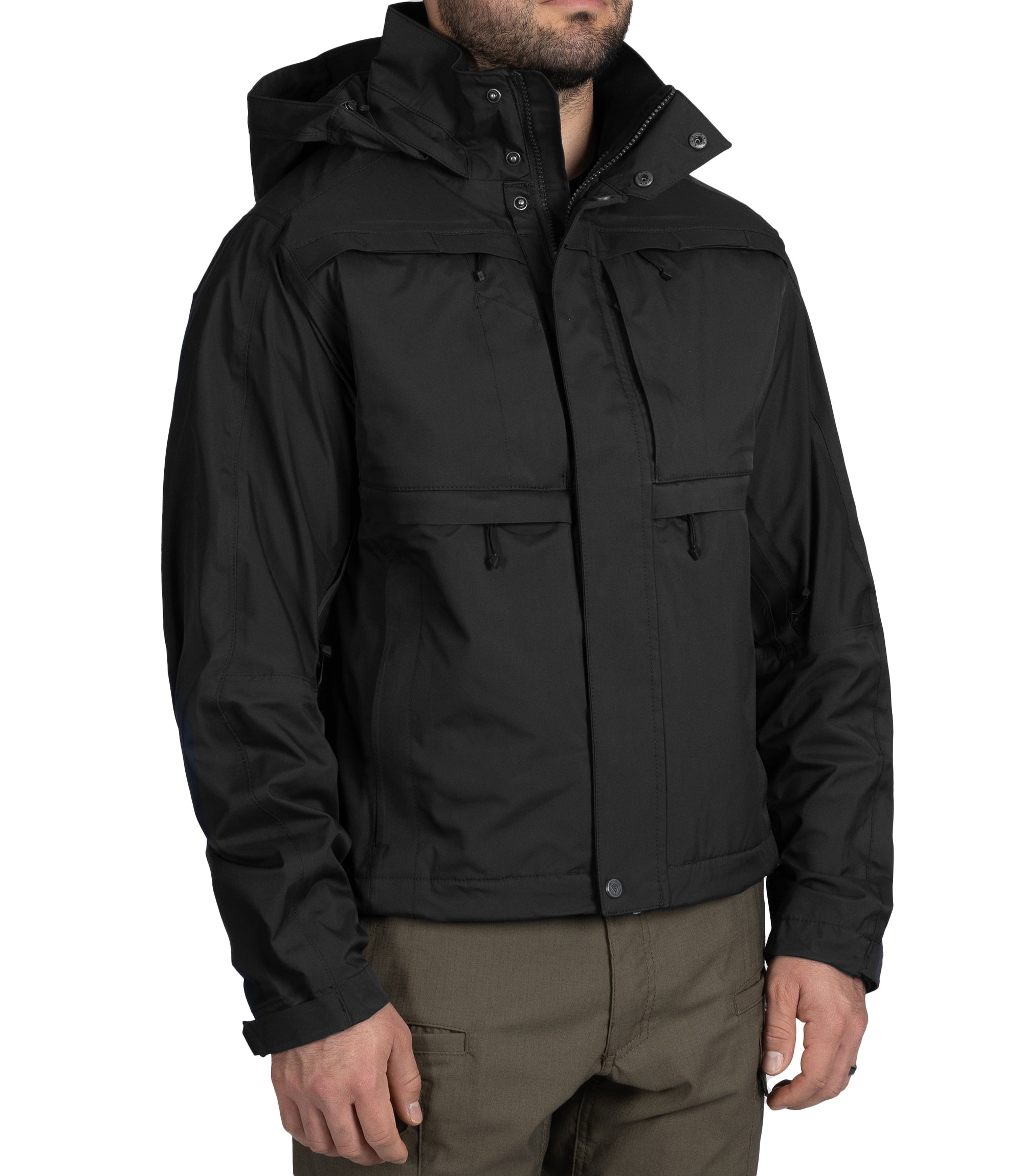 Side of Men's Tactix Jacket Sheel in Black |color_black