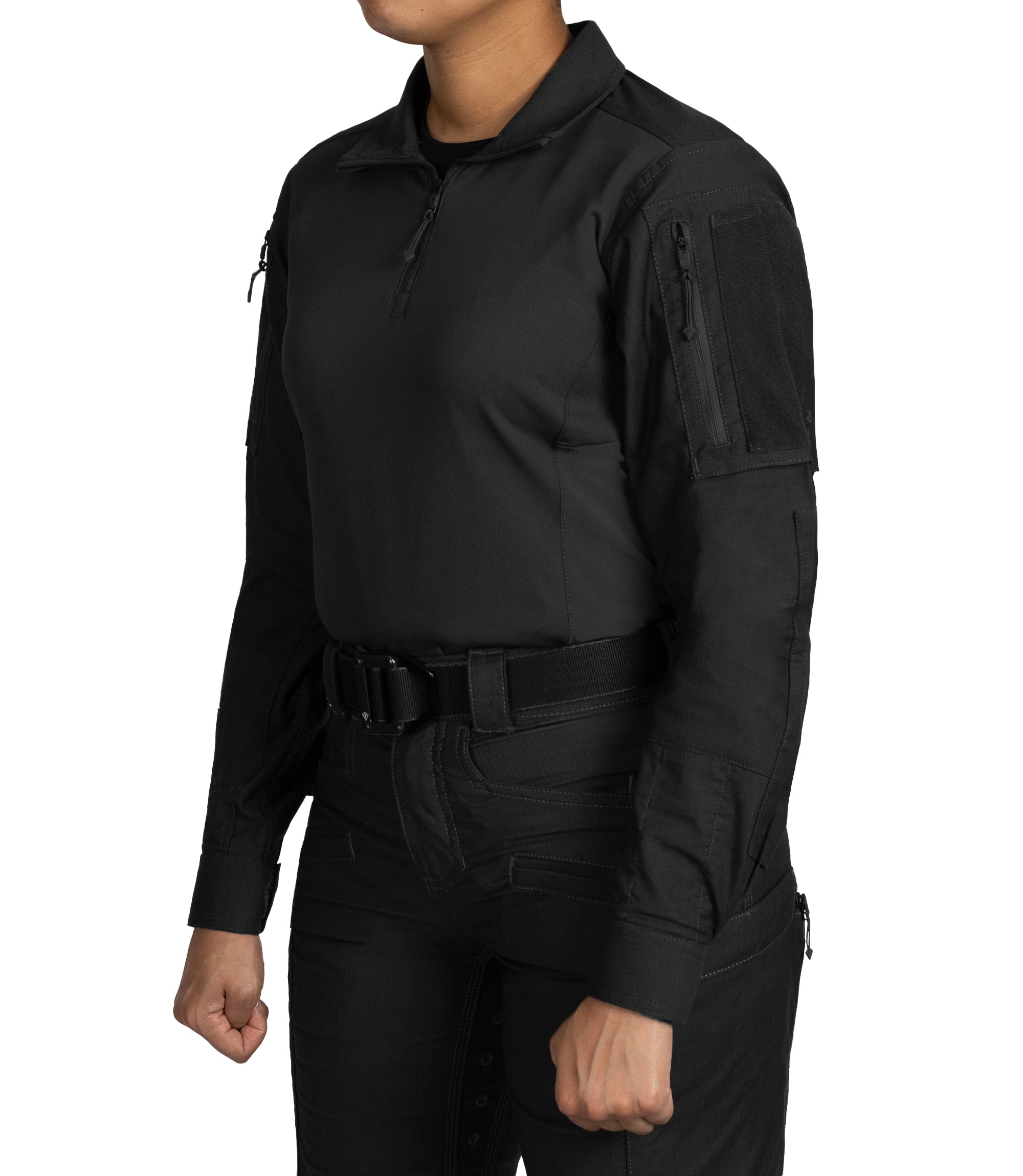 Side of Women's Defender Shirt in Black |color_black