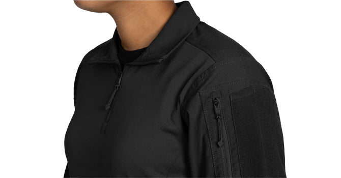 Side View of Women's Defender Shirt in Black