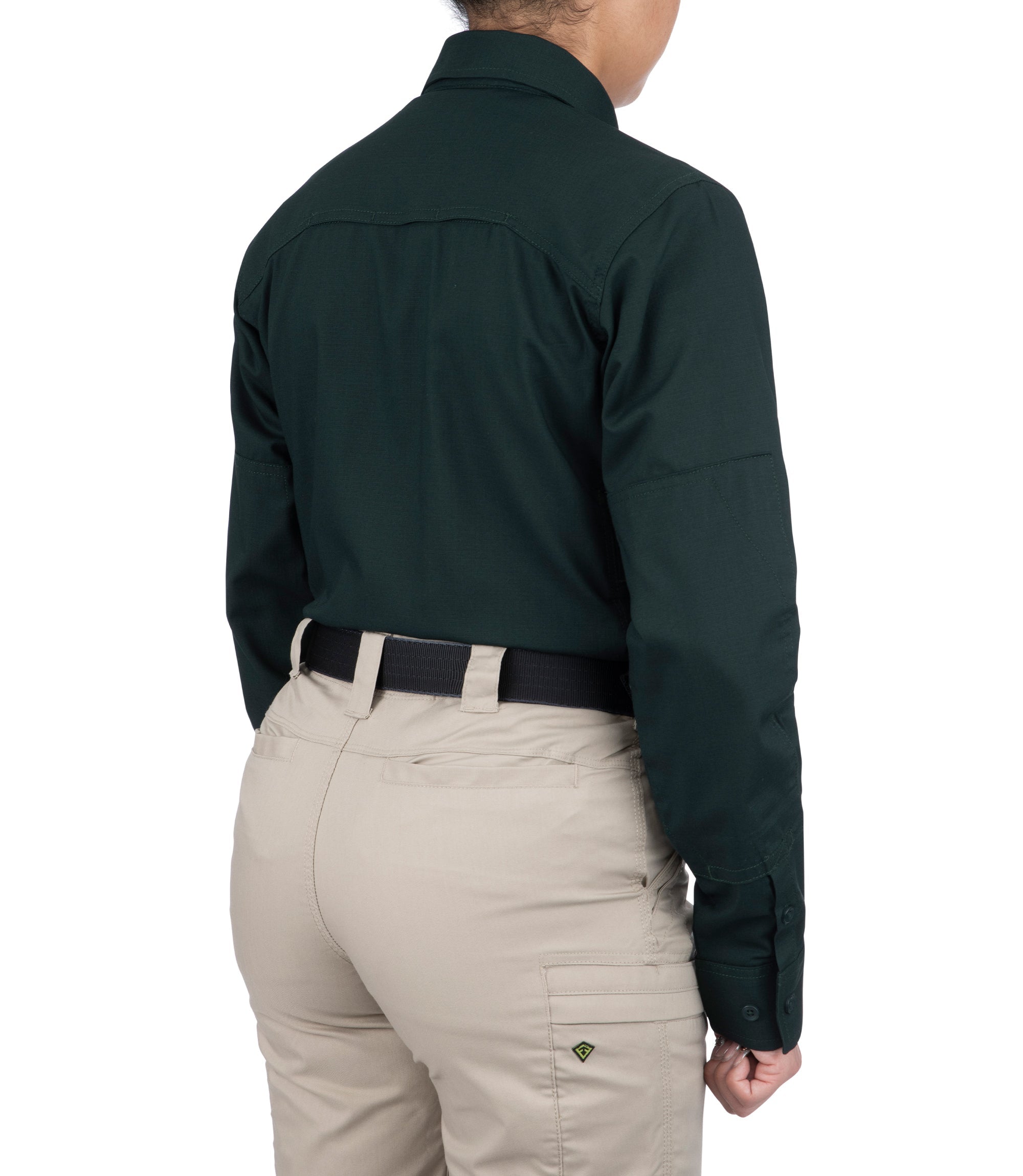 Side of Women's V2 Tactical Long Sleeve Shirt in Spruce Green |color_spruce green
