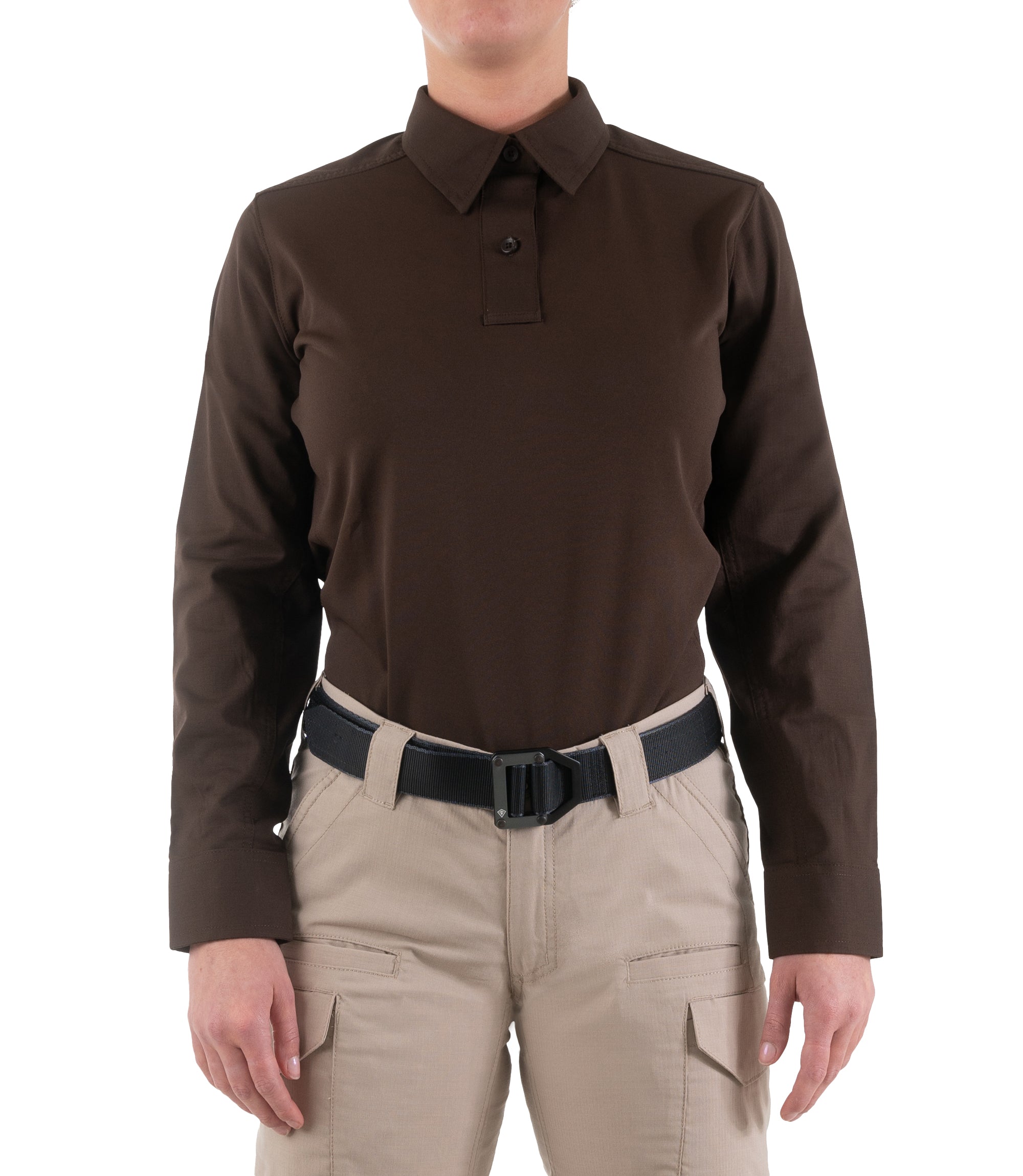 Front of Women's V2 Pro Performance Shirt in Kodiak Brown |color_kodiak brown