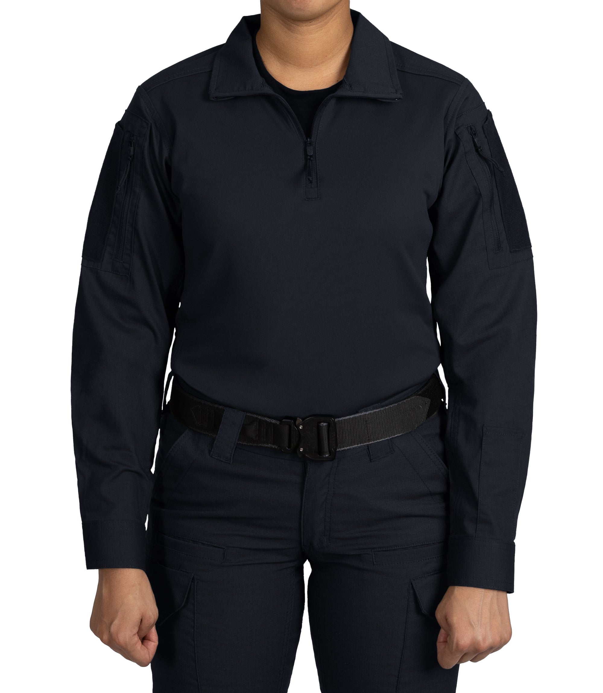 Front of Women's V2 Responder Shirt in Midnight Navy |color_midnight navy