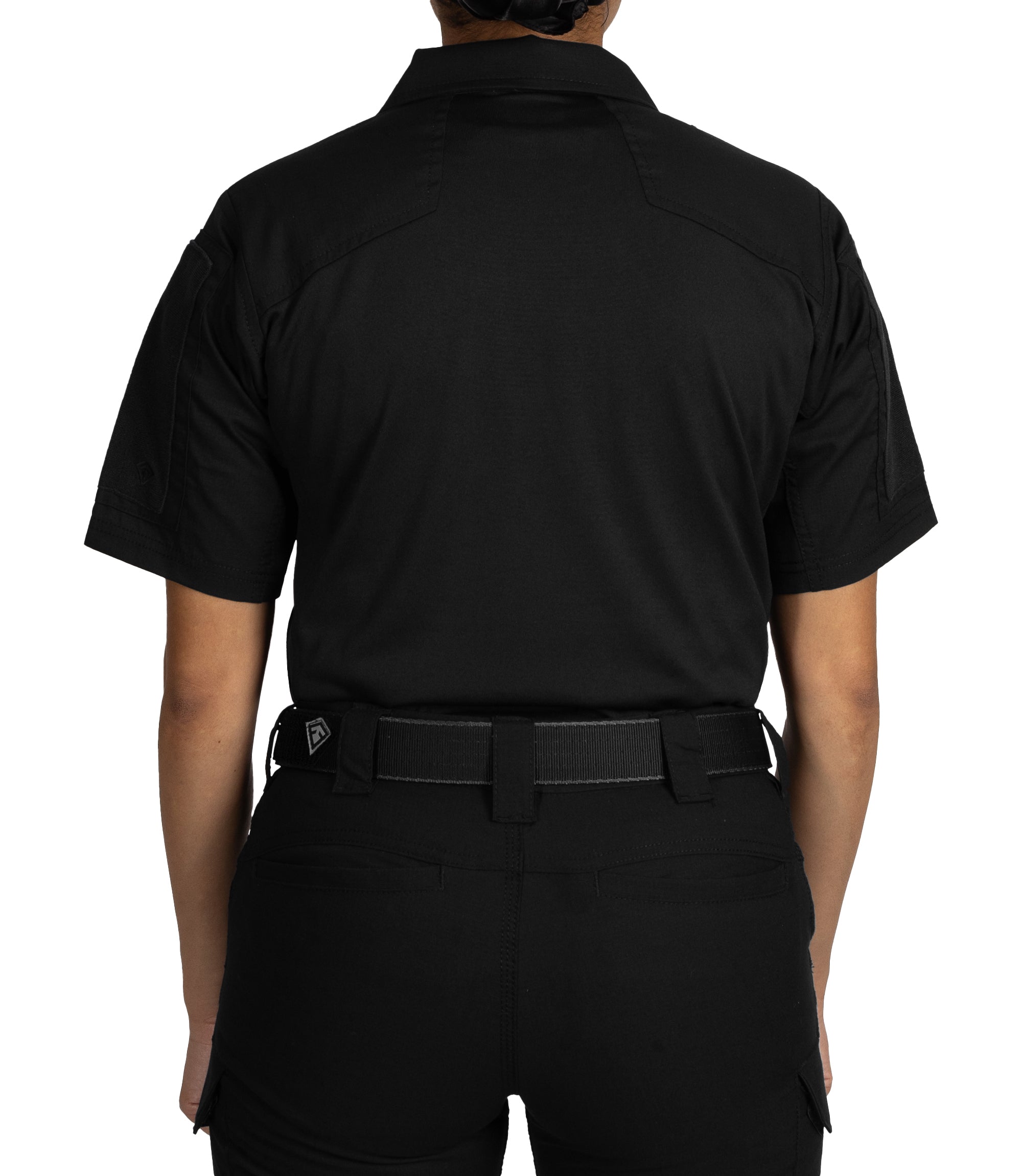 Back of Women's V2 Responder SS Shirt in Black |color_black