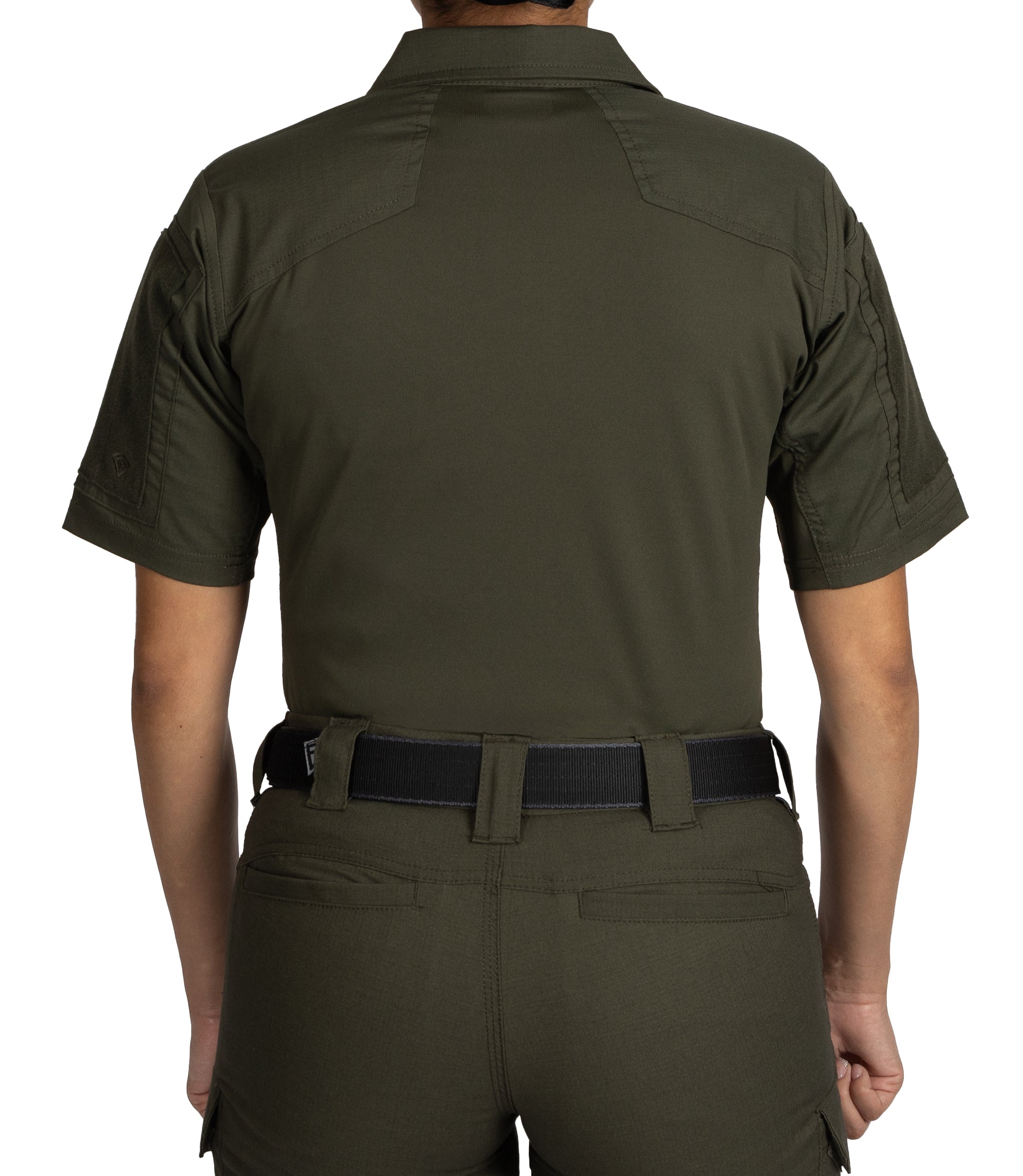 Back of Women's V2 Responder SS Shirt in OD Green |color_od green